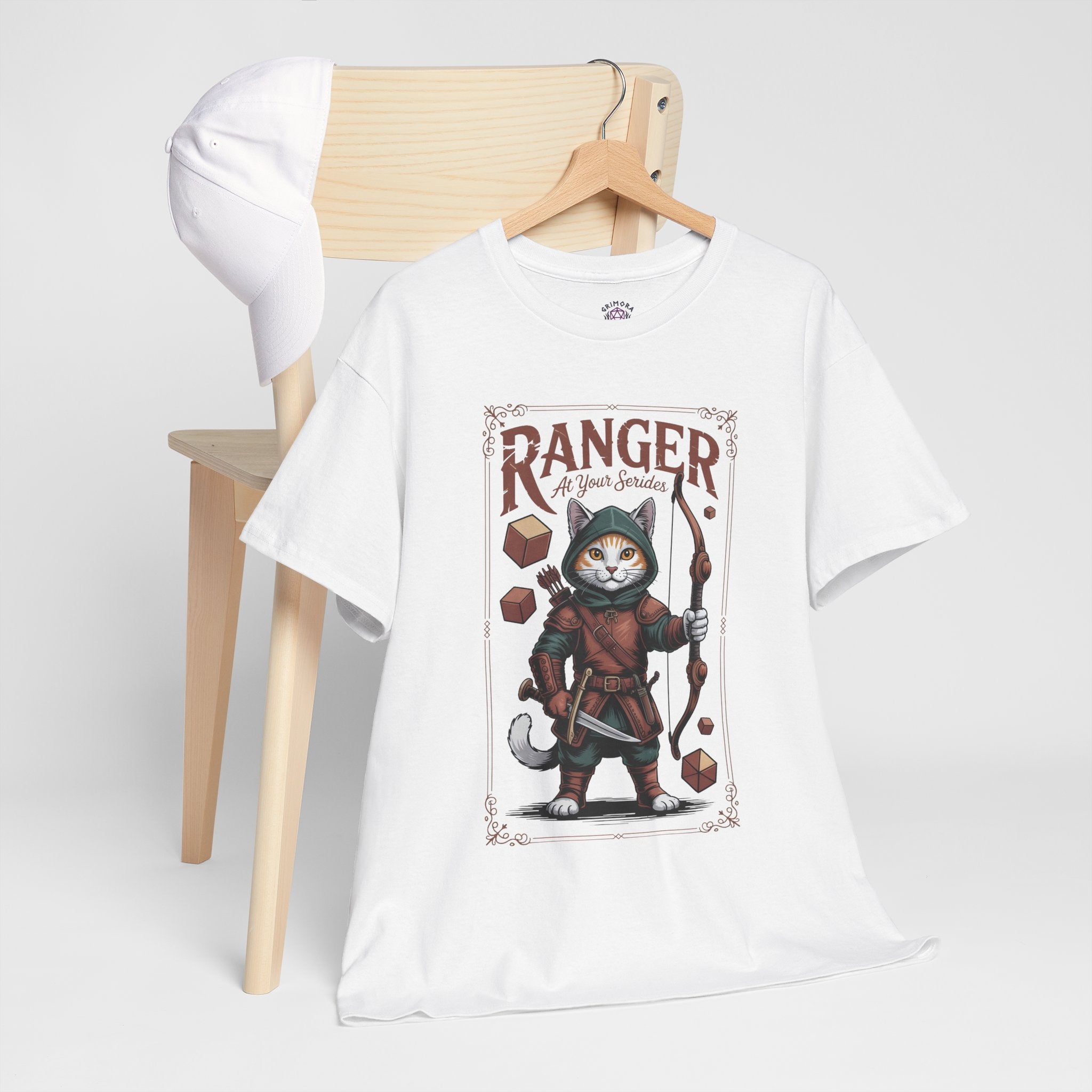 Ranger Cat at Your Serivece D&D T-shirt | Cat Lover RPG Gift