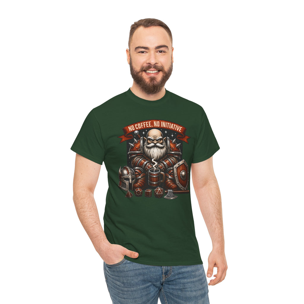No Coffee, No Initiative | Fantasy RPG T-shirt