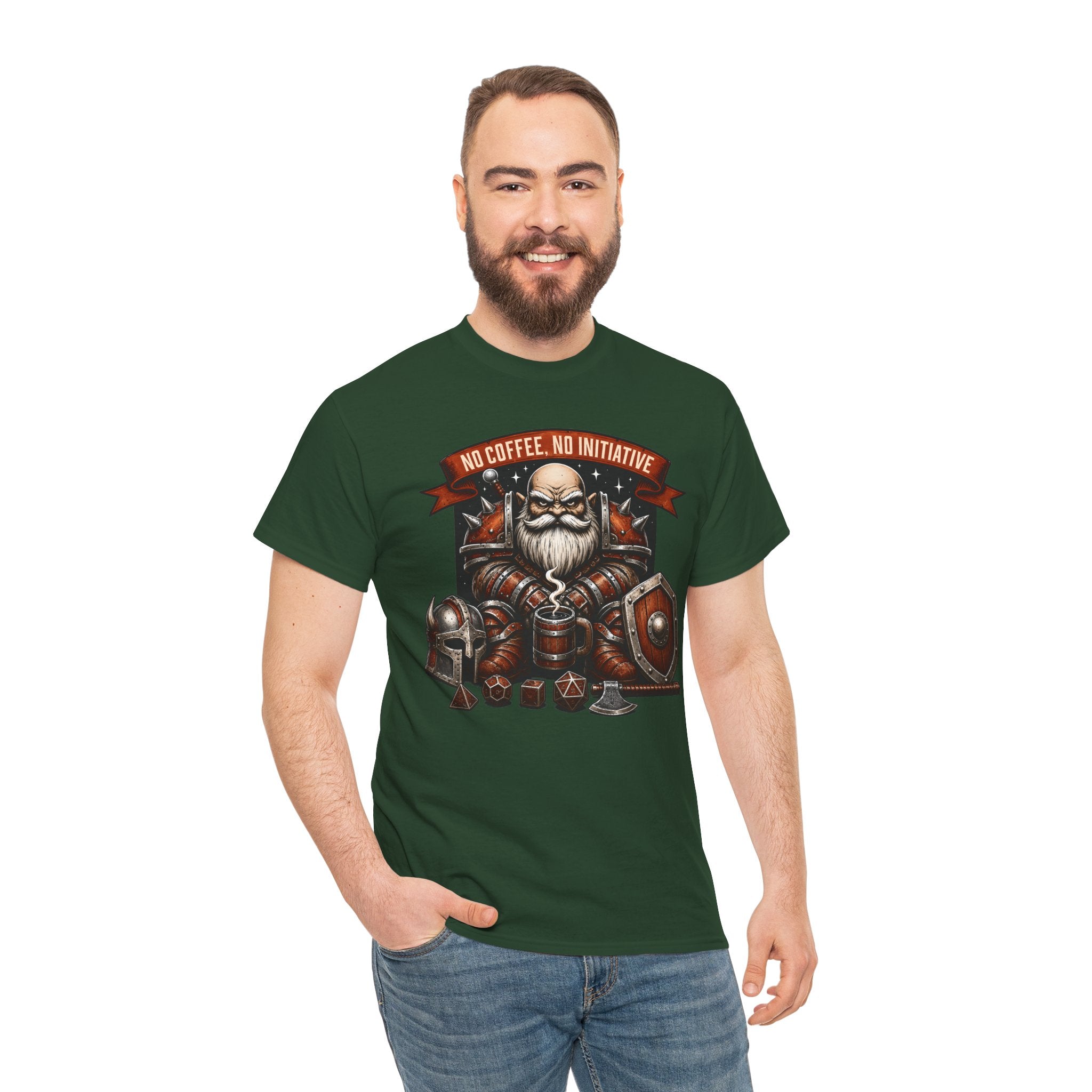 No Coffee, No Initiative | Fantasy RPG T-shirt