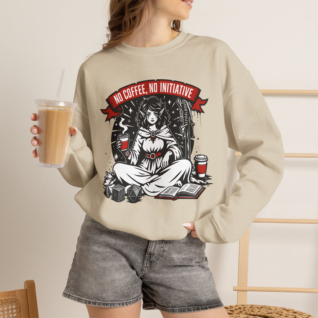 No Coffee, No Initiative | Fantasy RPG Sweatshirt