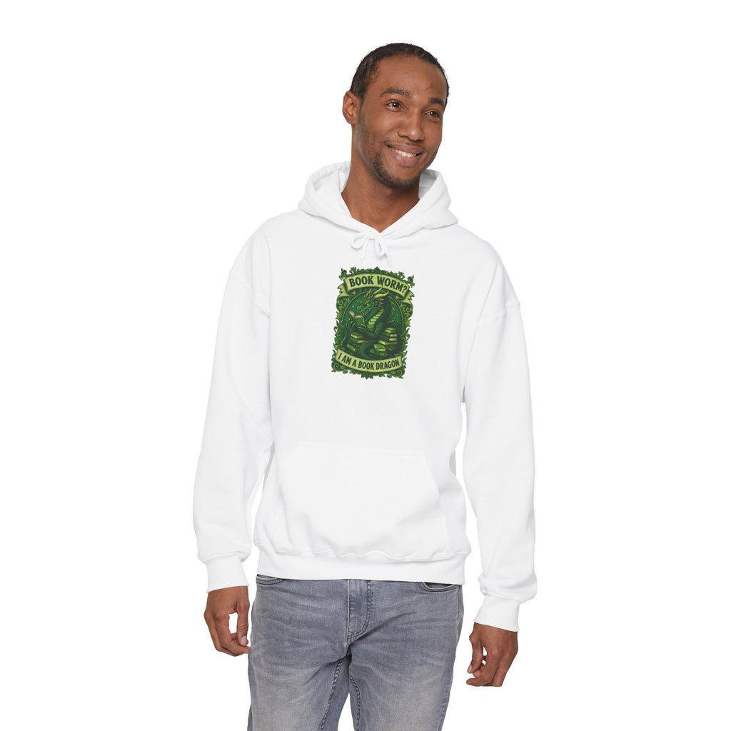 Book Worm? I Am a Book Dragon, Fantasy Reader Hoodie