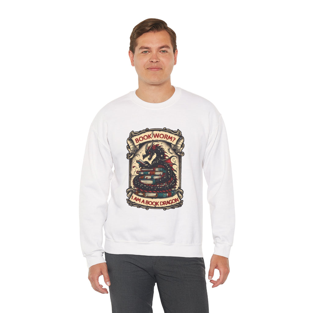 Book Worm? I Am a Book Dragon, Fantasy Reader Sweatshirt