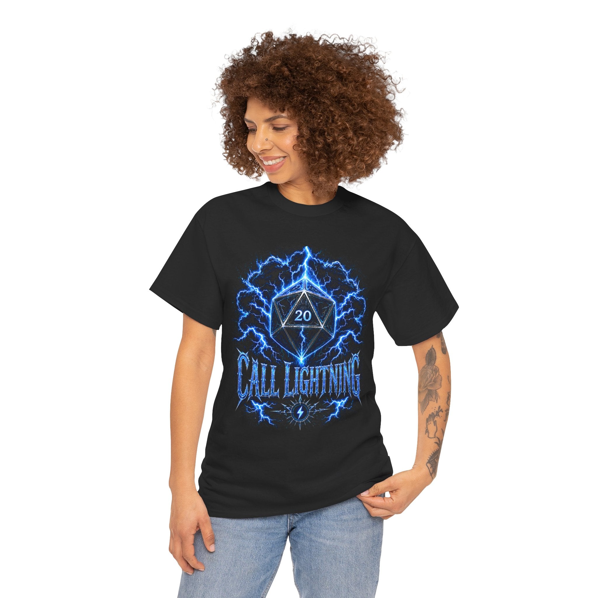 Call Lightning – Hear the Storm's Call | Druid D20 Fantasy T-shirt