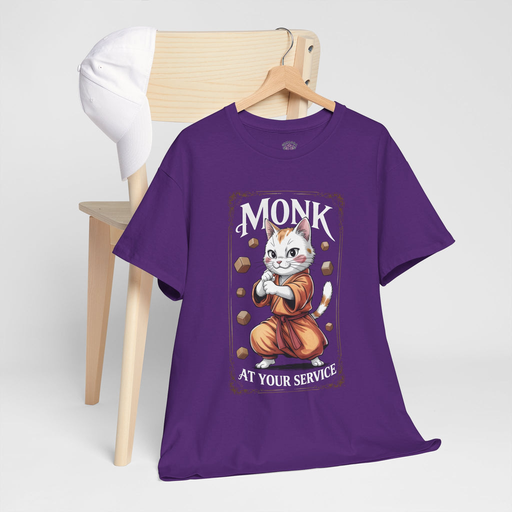 Monk Cat at Your Service D&D T-shirt | Cat Lover RPG Gift
