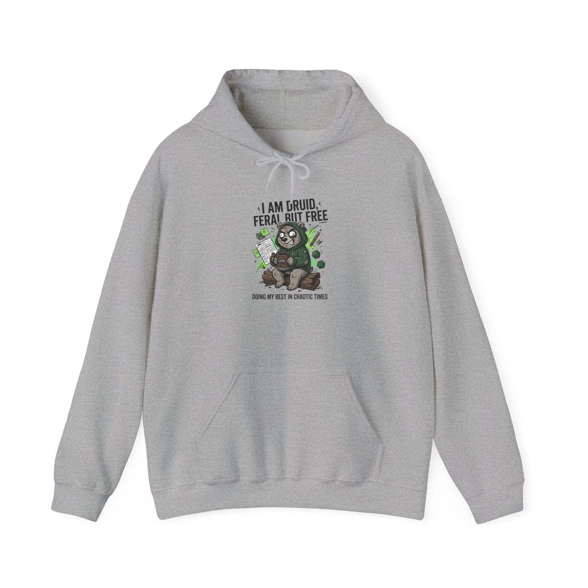 Feral But Free sloth hoodie | chaotic quirky humor, millennial burnout