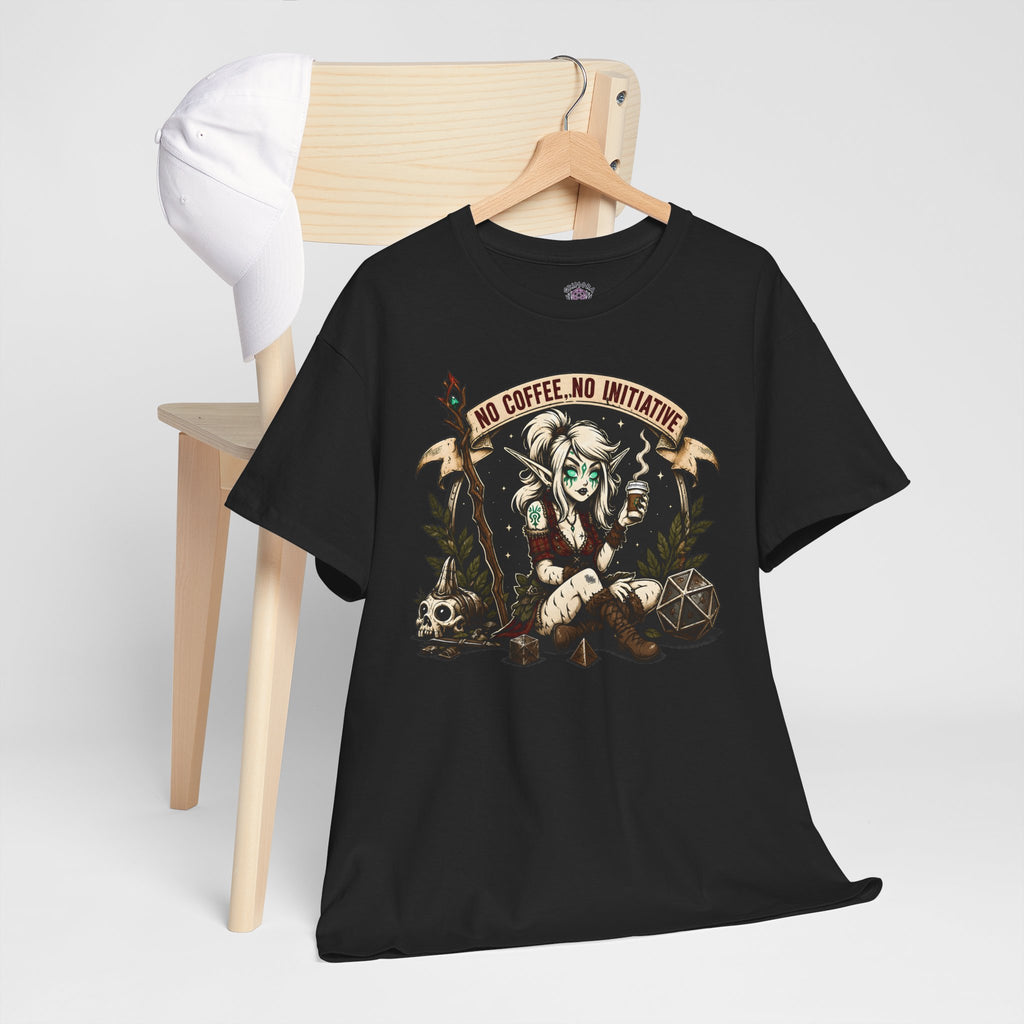 No Coffee, No Initiative | Fantasy RPG T-shirt