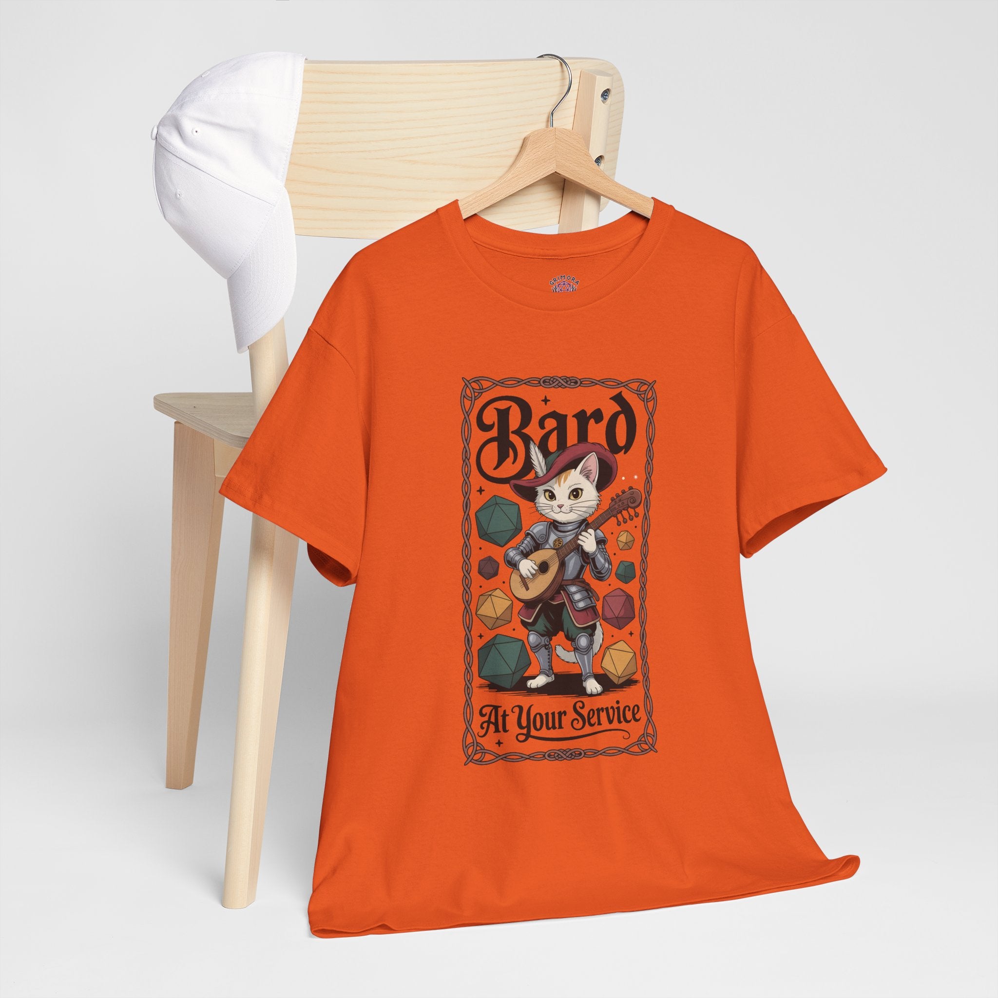 Bard Cat at Your Serivece D&D T-shirt | Cat Lover RPG Gift