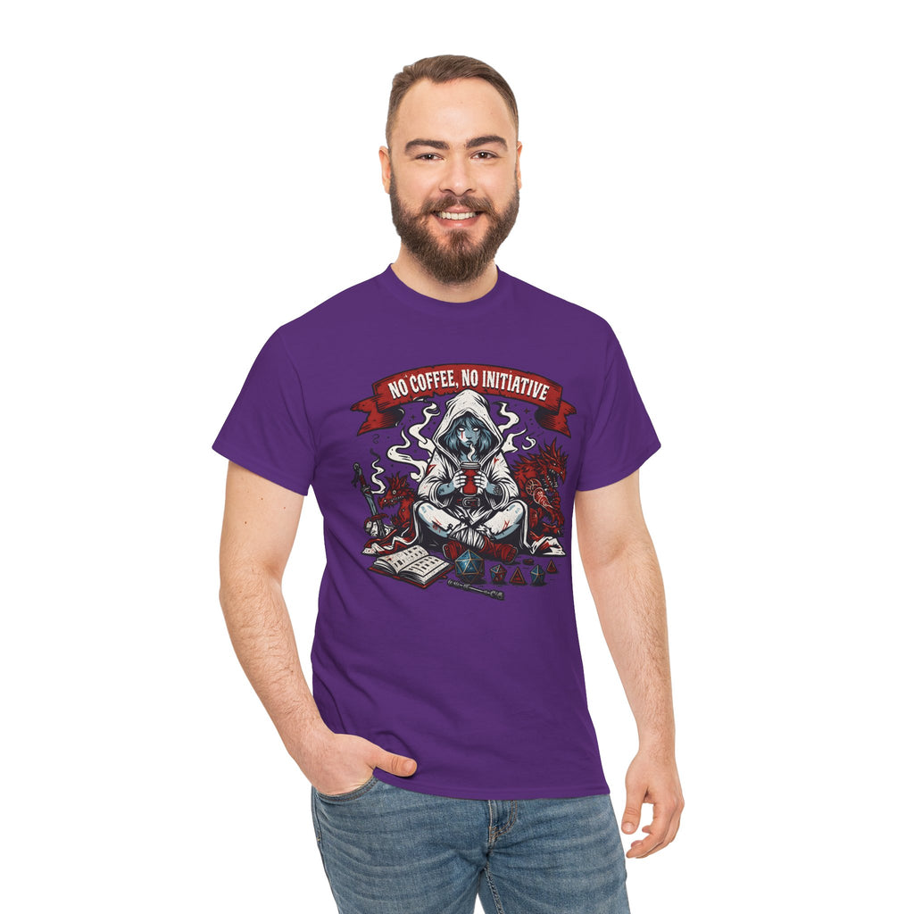 No Coffee, No Initiative | Fantasy RPG T-shirt