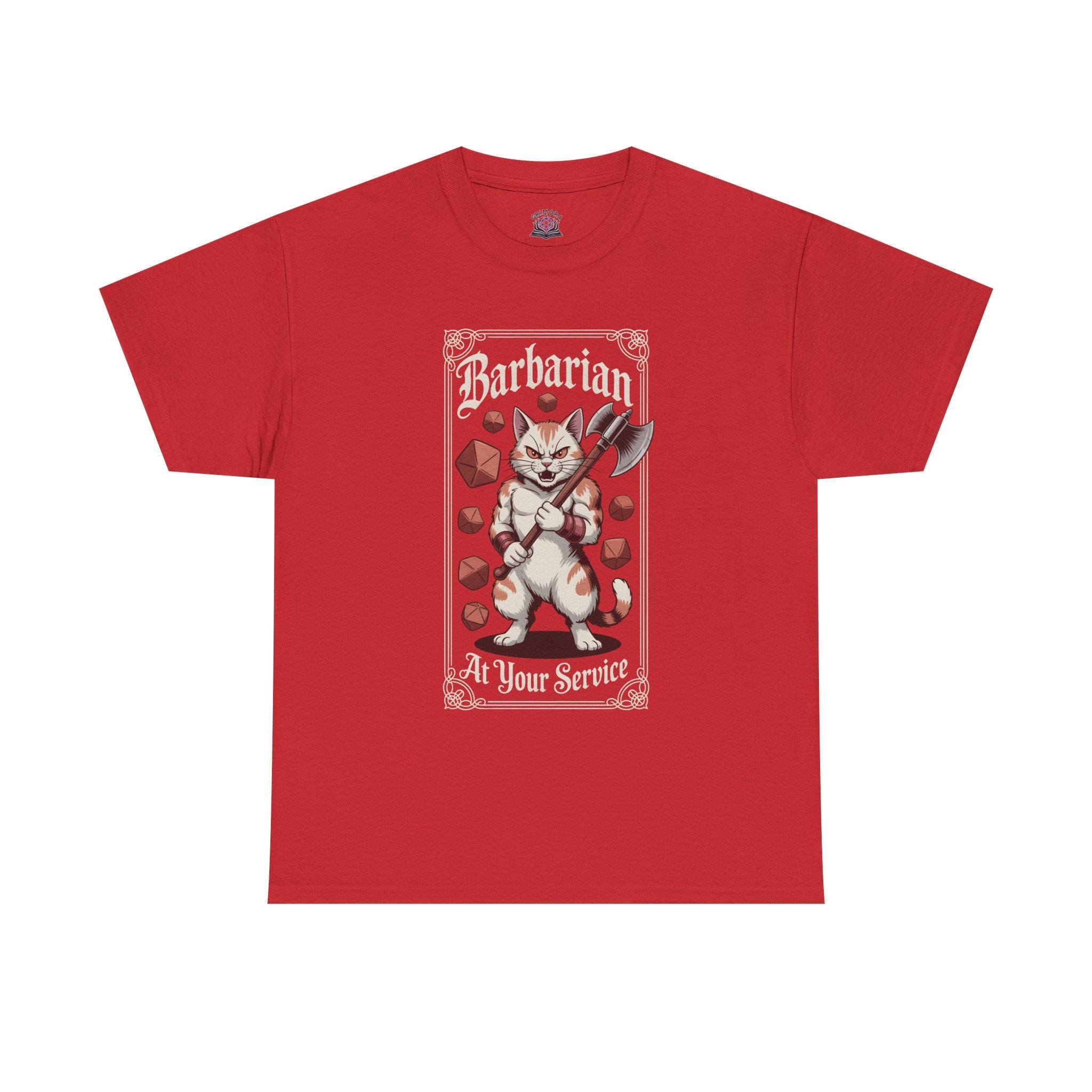 Barbarian Cat at Your Serivece D&D T-shirt | Cat Lover RPG Gift