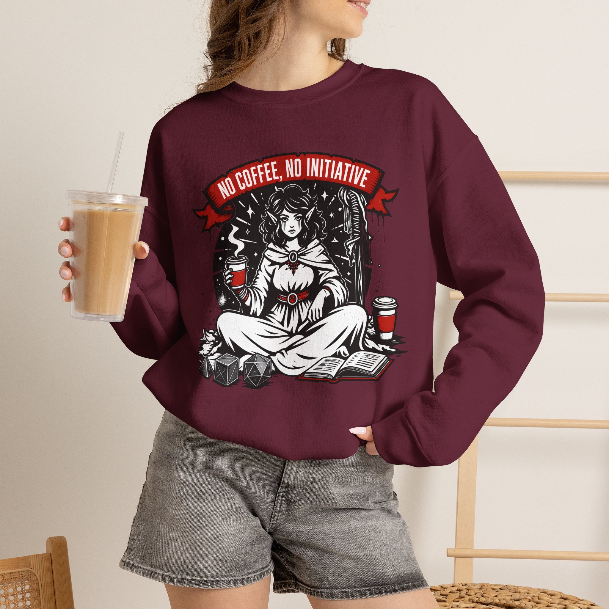 No Coffee, No Initiative | Fantasy RPG Sweatshirt