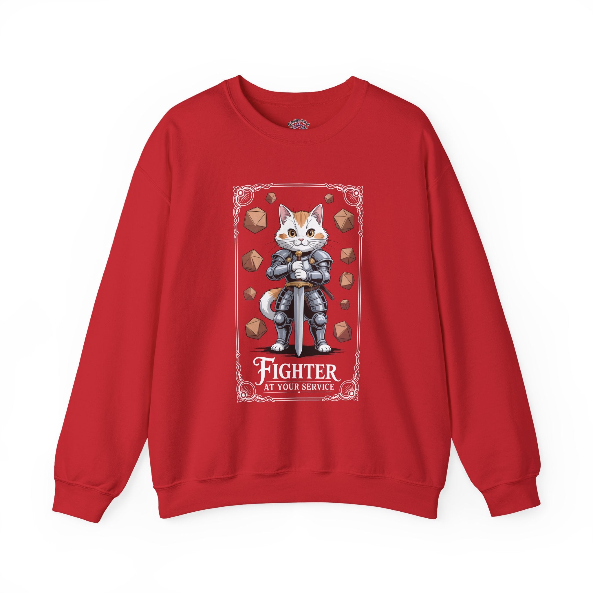 Fighter Cat at Your Service D&D Sweatshirt | Cat Lover RPG Gift