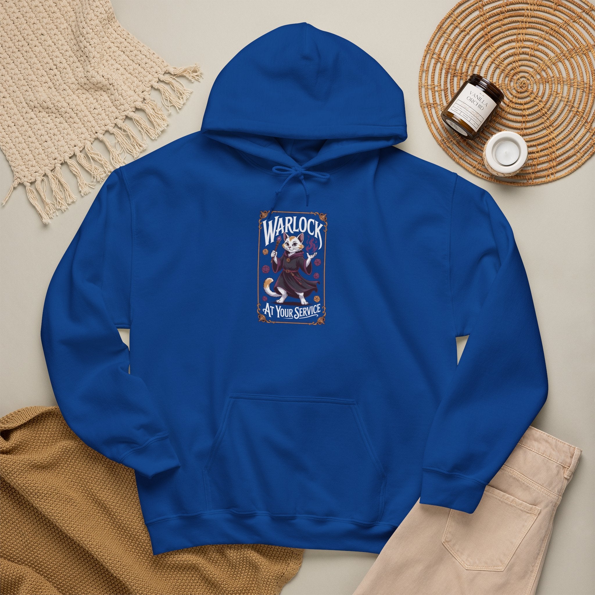 Warlock Cat at Your Serivece D&D Hoodie | Cat Lover RPG Gift