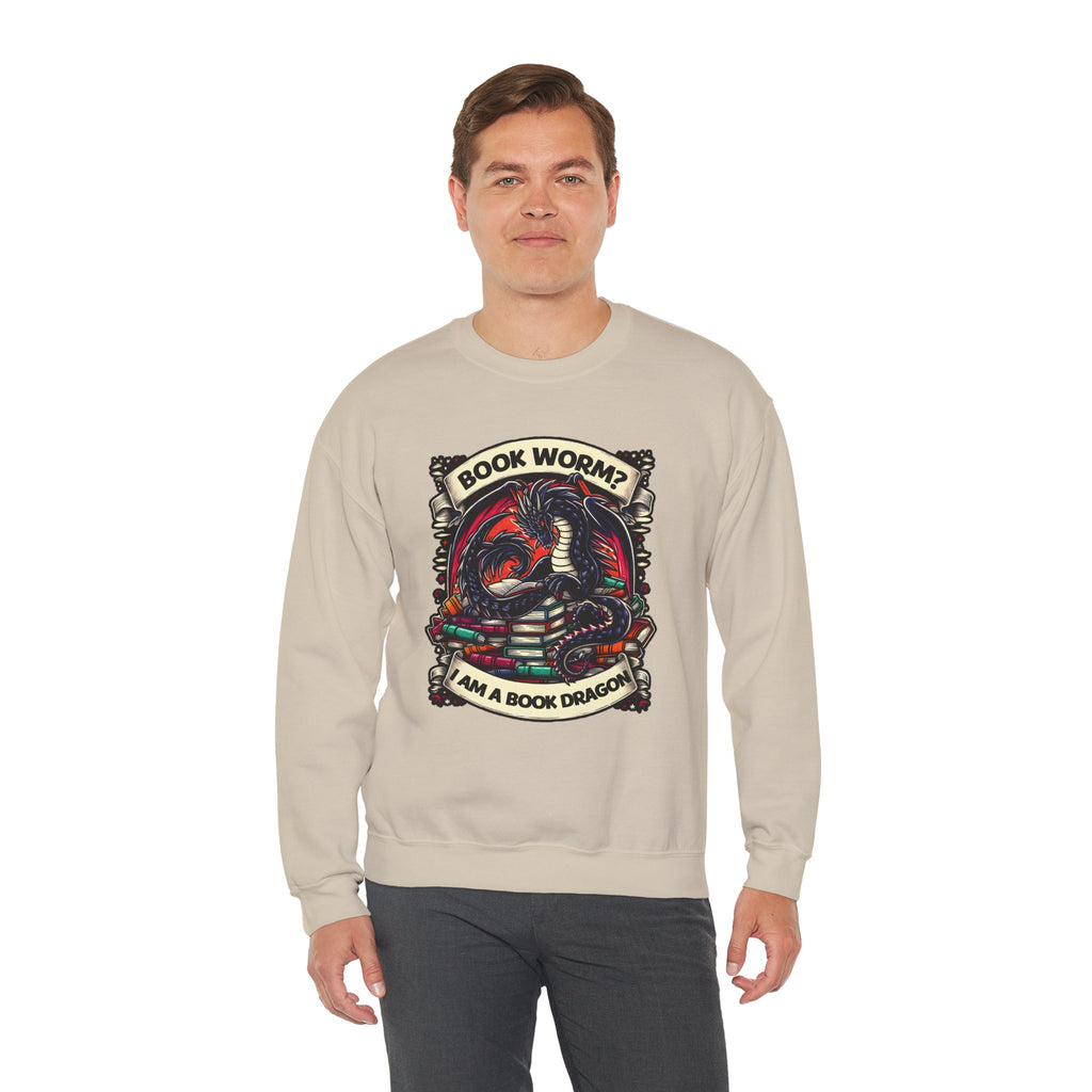 Book Worm? I Am a Book Dragon, Fantasy Reader Sweatshirt