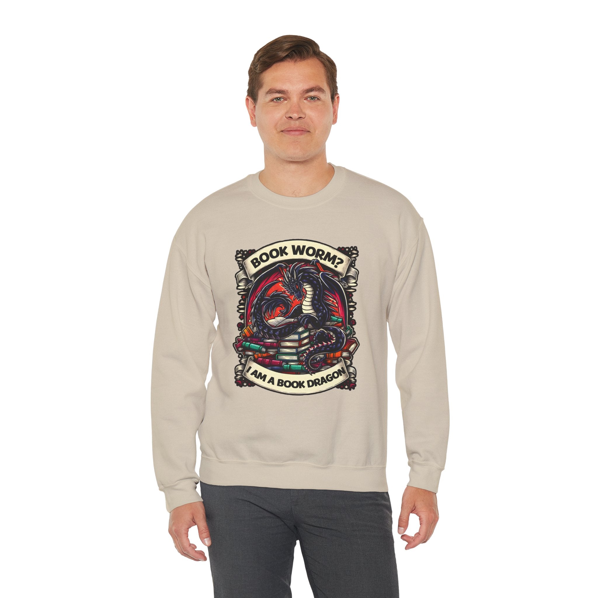 Book Worm? I Am a Book Dragon, Fantasy Reader Sweatshirt