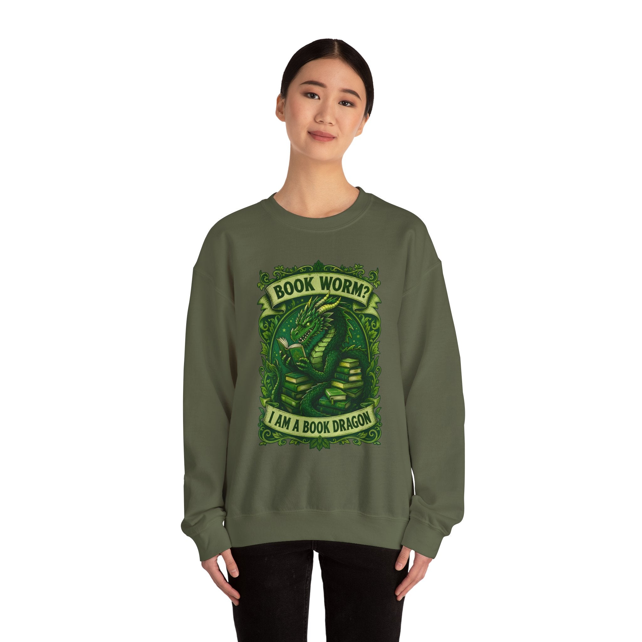 Book Worm? I Am a Book Dragon, Fantasy Reader Sweatshirt