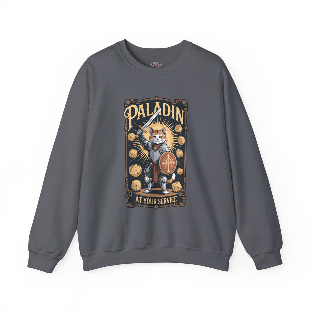 Paladin Cat at Your Service D&D Sweatshirt | Cat Lover RPG Gift