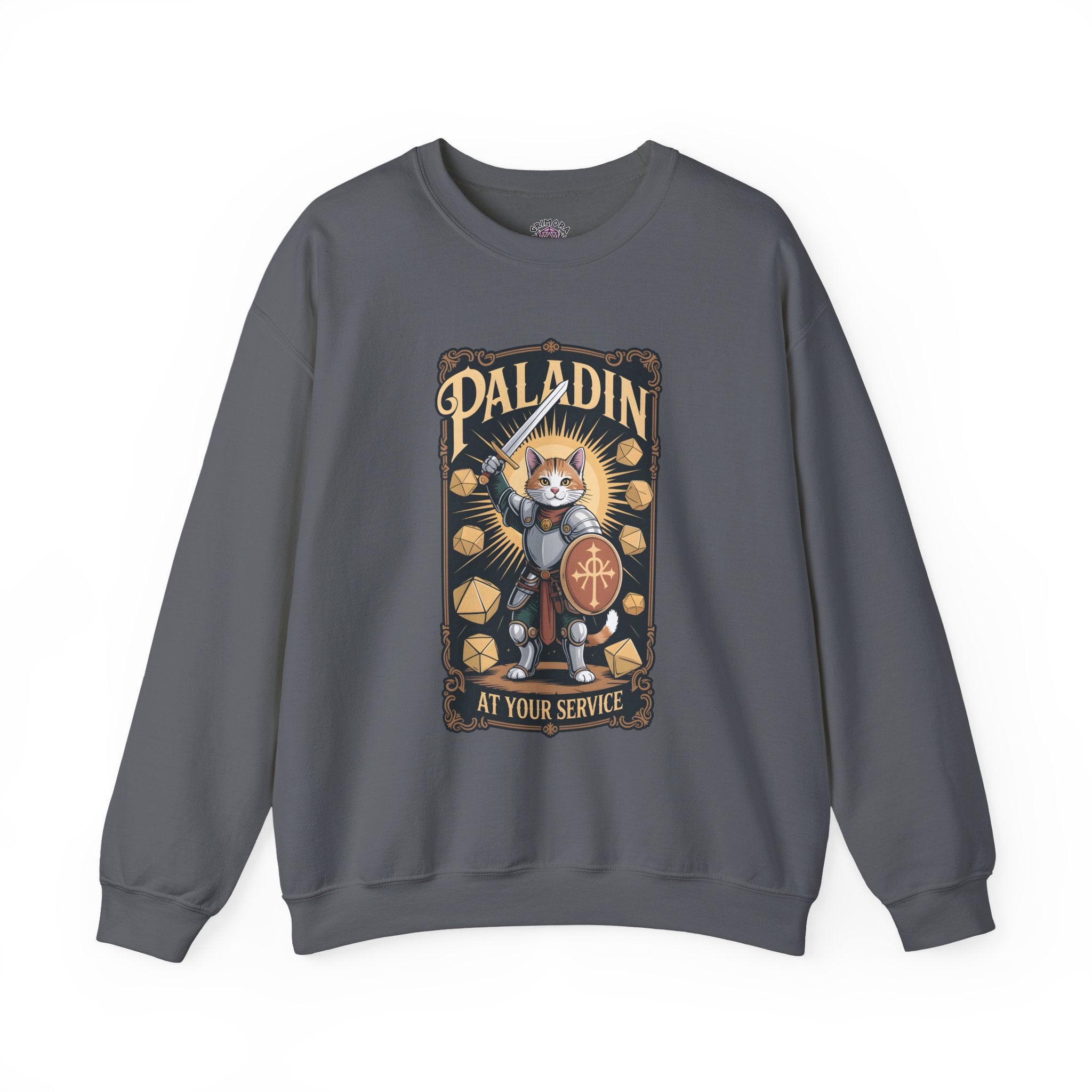 Paladin Cat at Your Service D&D Sweatshirt | Cat Lover RPG Gift