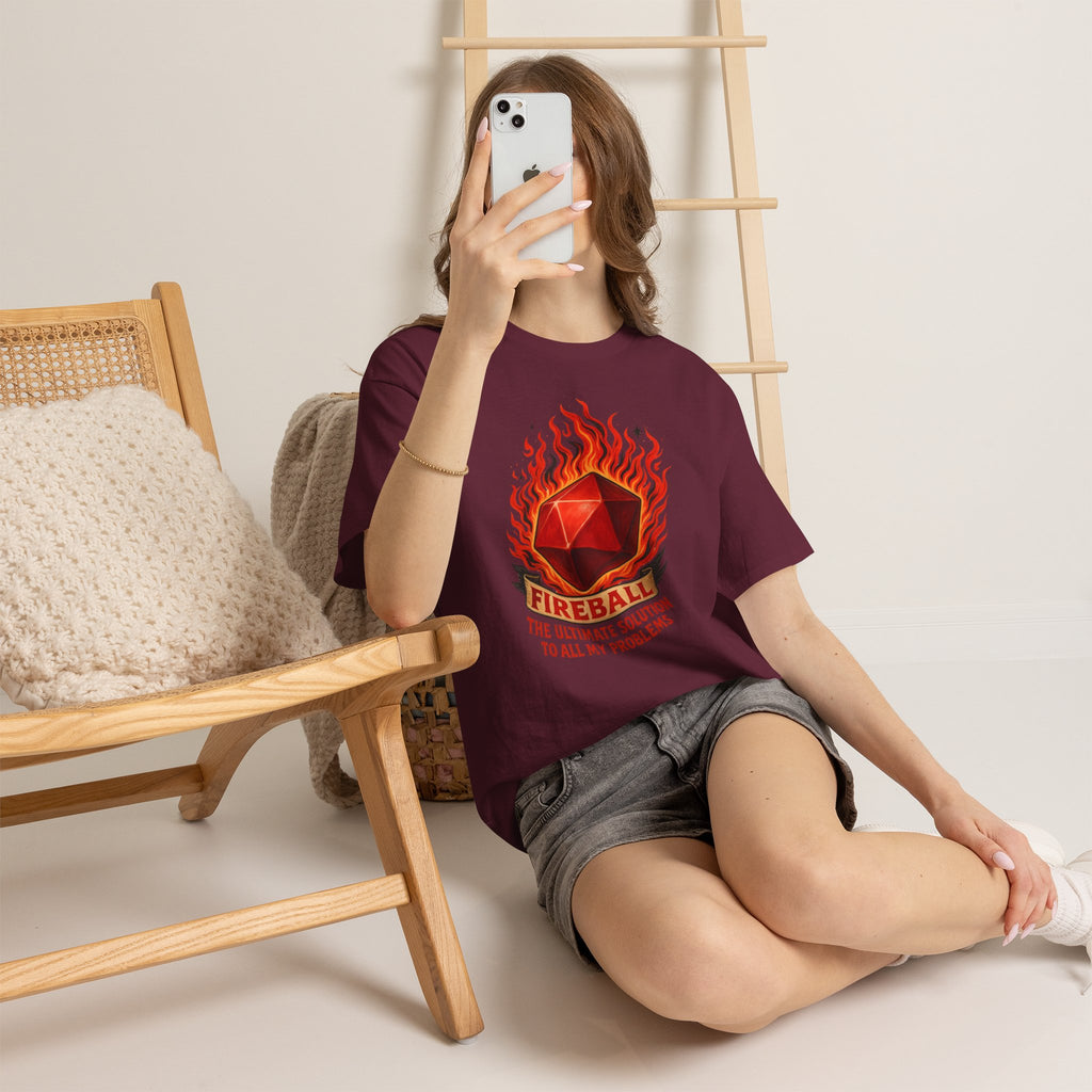Fireball – The Ultimate Solution to All My Problems| Funny RPG T-shirt