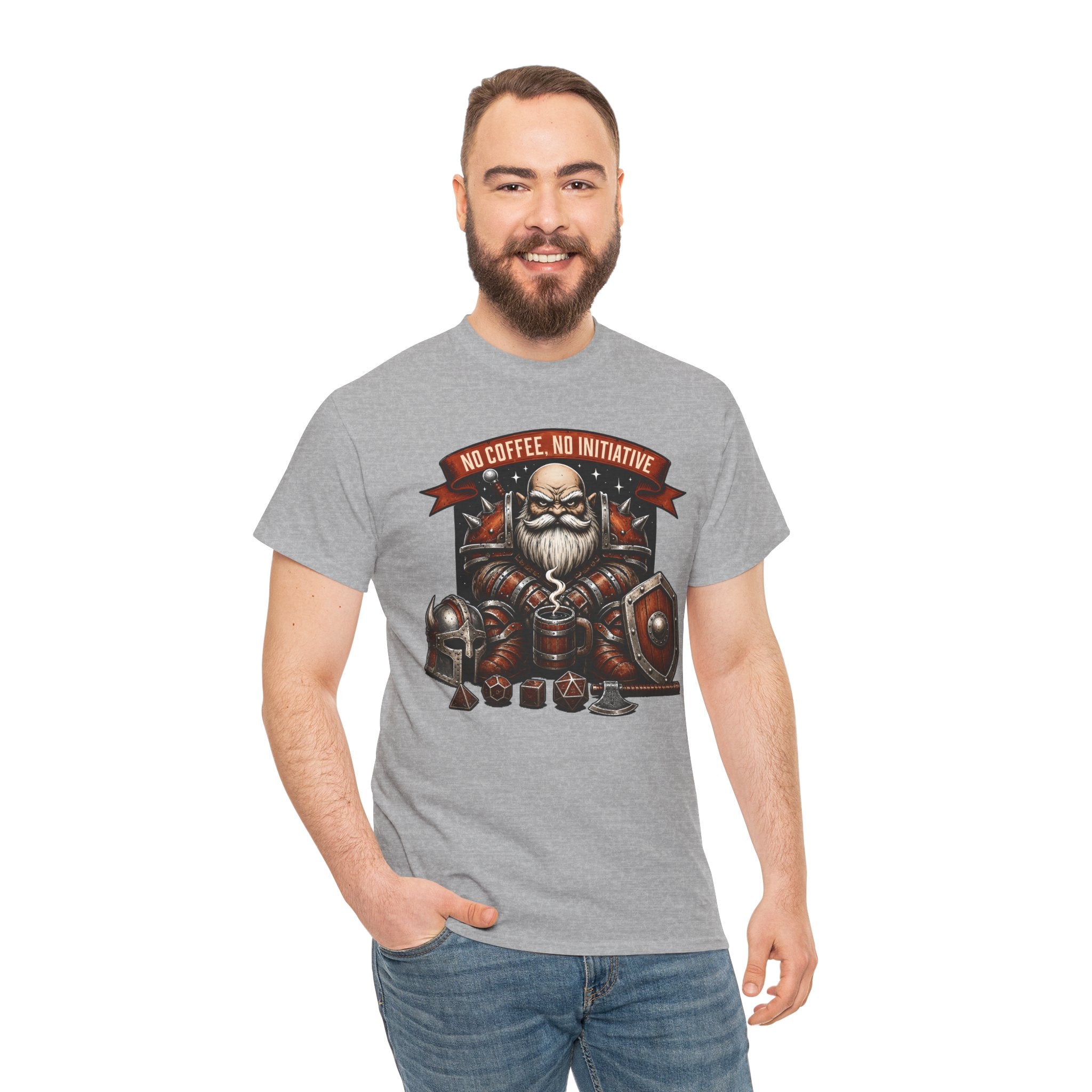 No Coffee, No Initiative | Fantasy RPG T-shirt