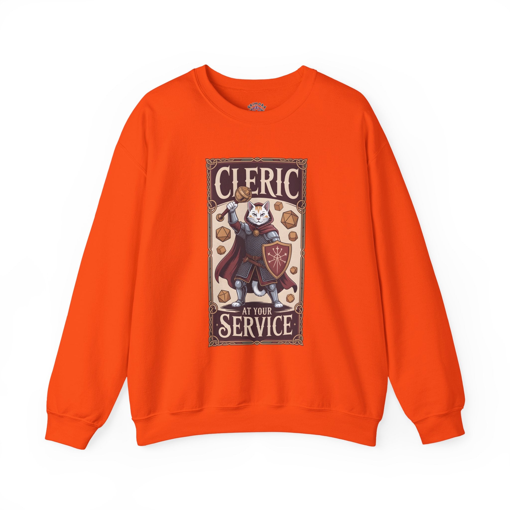 Cleric Cat at Your Service D&D Sweatshirt | Cat Lover RPG Gift