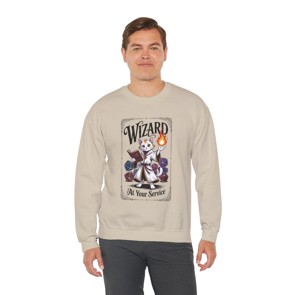 Wizard Cat at Your Serivece D&D Sweatshirt | Cat Lover RPG Gift