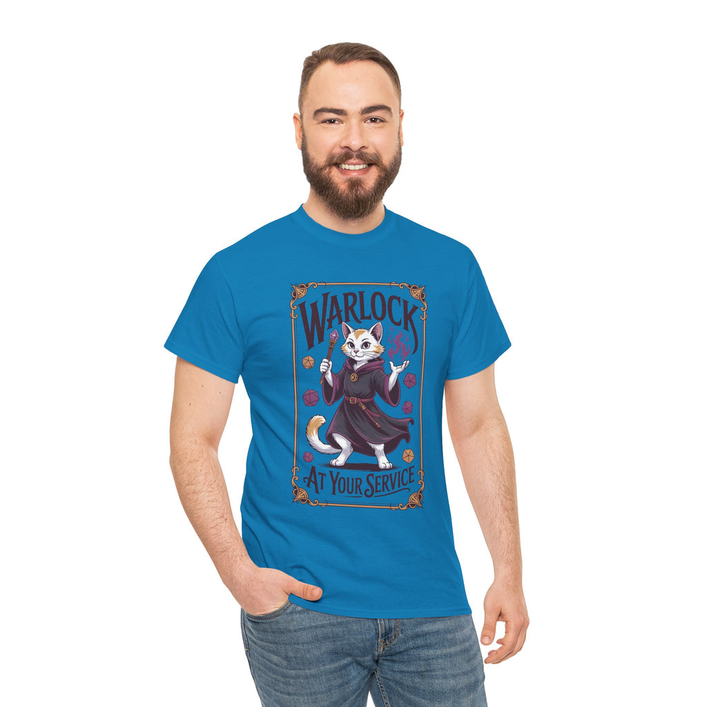 Warlock Cat at Your Serivece D&D T-shirt | Cat Lover RPG Gift