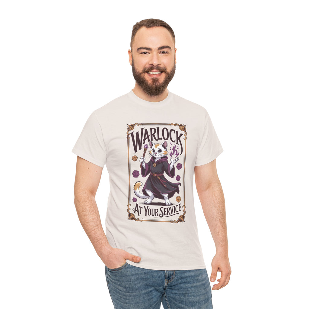 Warlock Cat at Your Serivece D&D T-shirt | Cat Lover RPG Gift