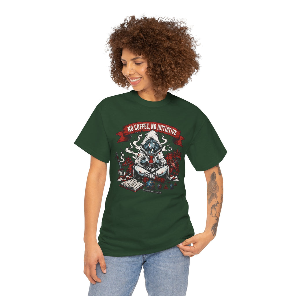 No Coffee, No Initiative | Fantasy RPG T-shirt