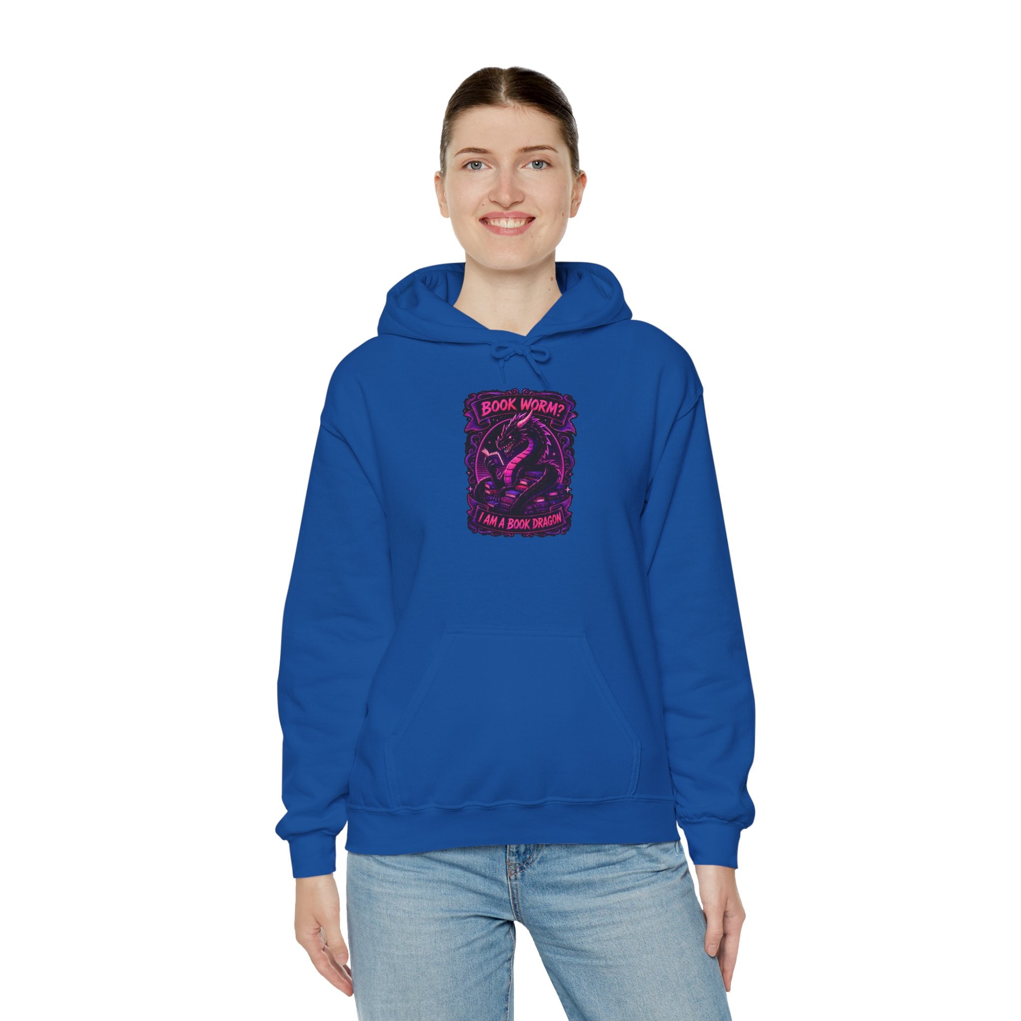 Book Worm? I Am a Book Dragon, Fantasy Reader Hoodie