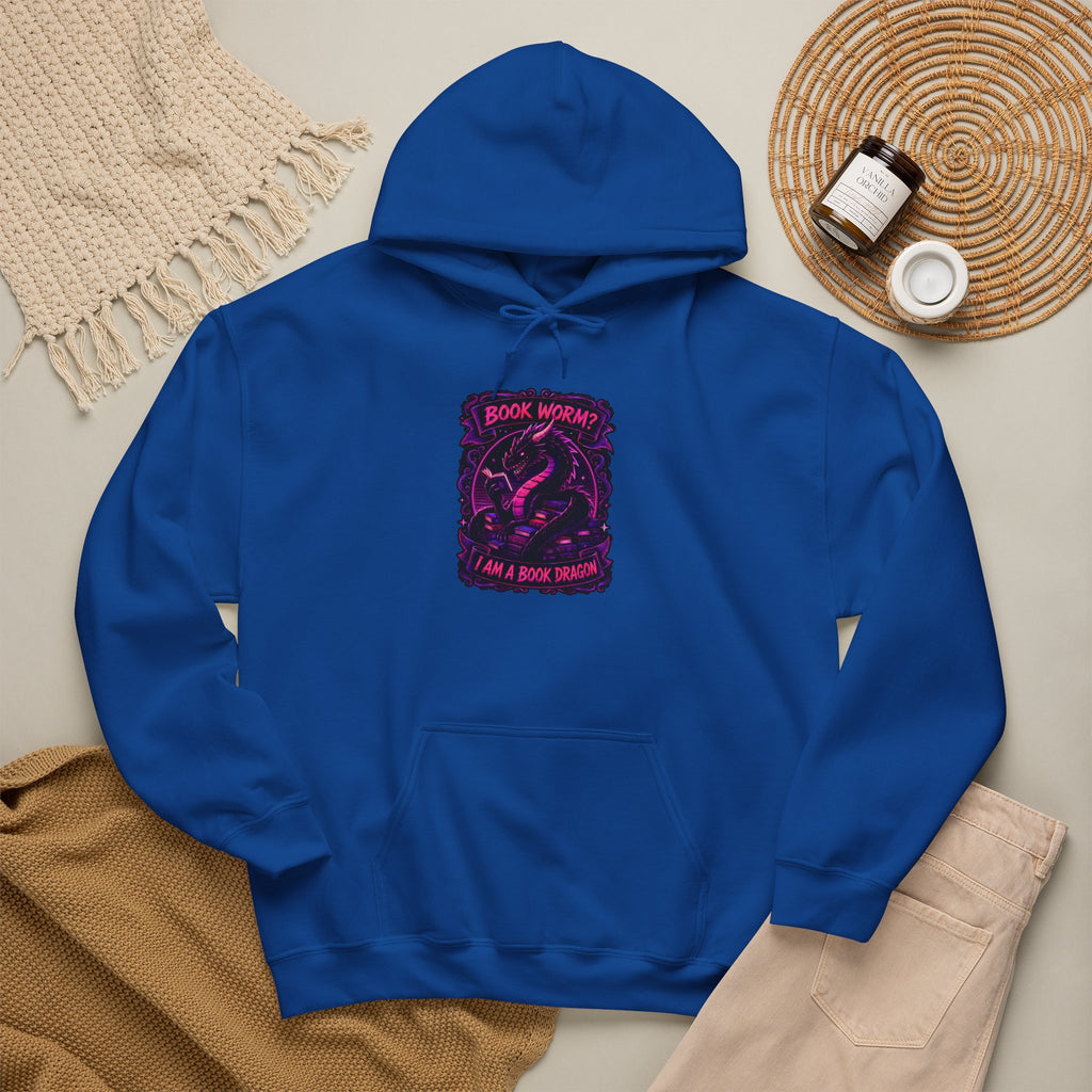 Book Worm? I Am a Book Dragon, Fantasy Reader Hoodie