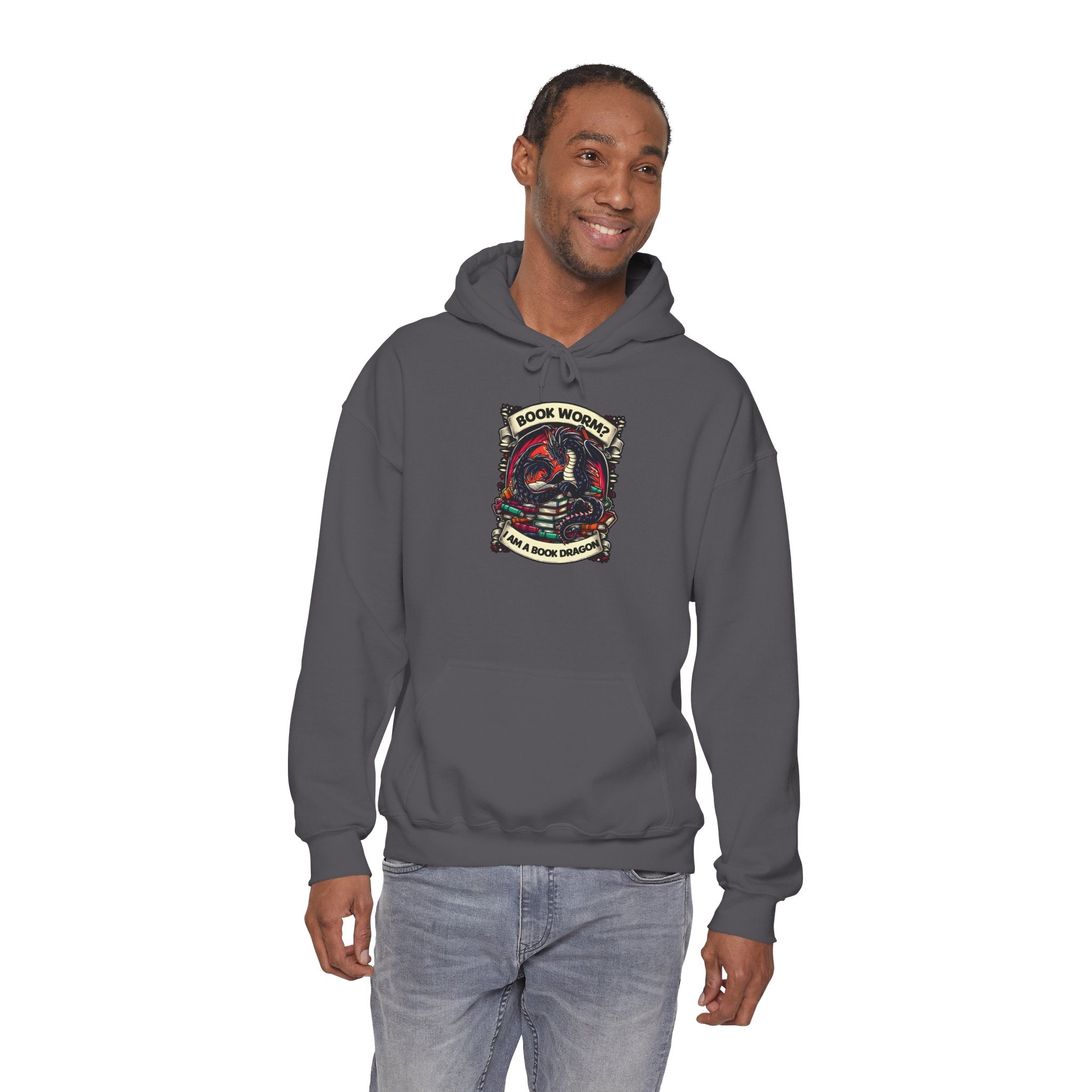 Book Worm? I Am a Book Dragon, Fantasy Reader Hoodie