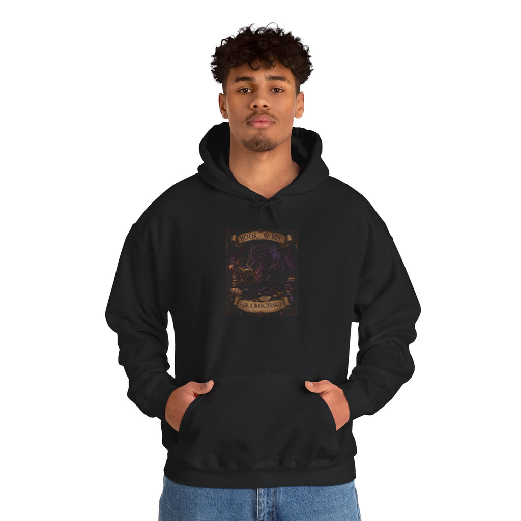 Book Worm? I Am a Book Dragon, Fantasy Reader Hoodie