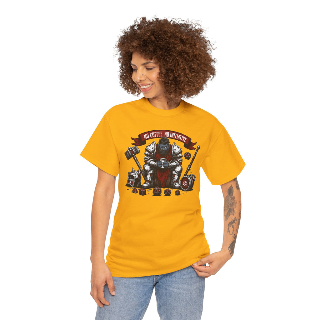 No Coffee, No Initiative | Fantasy RPG T-shirt