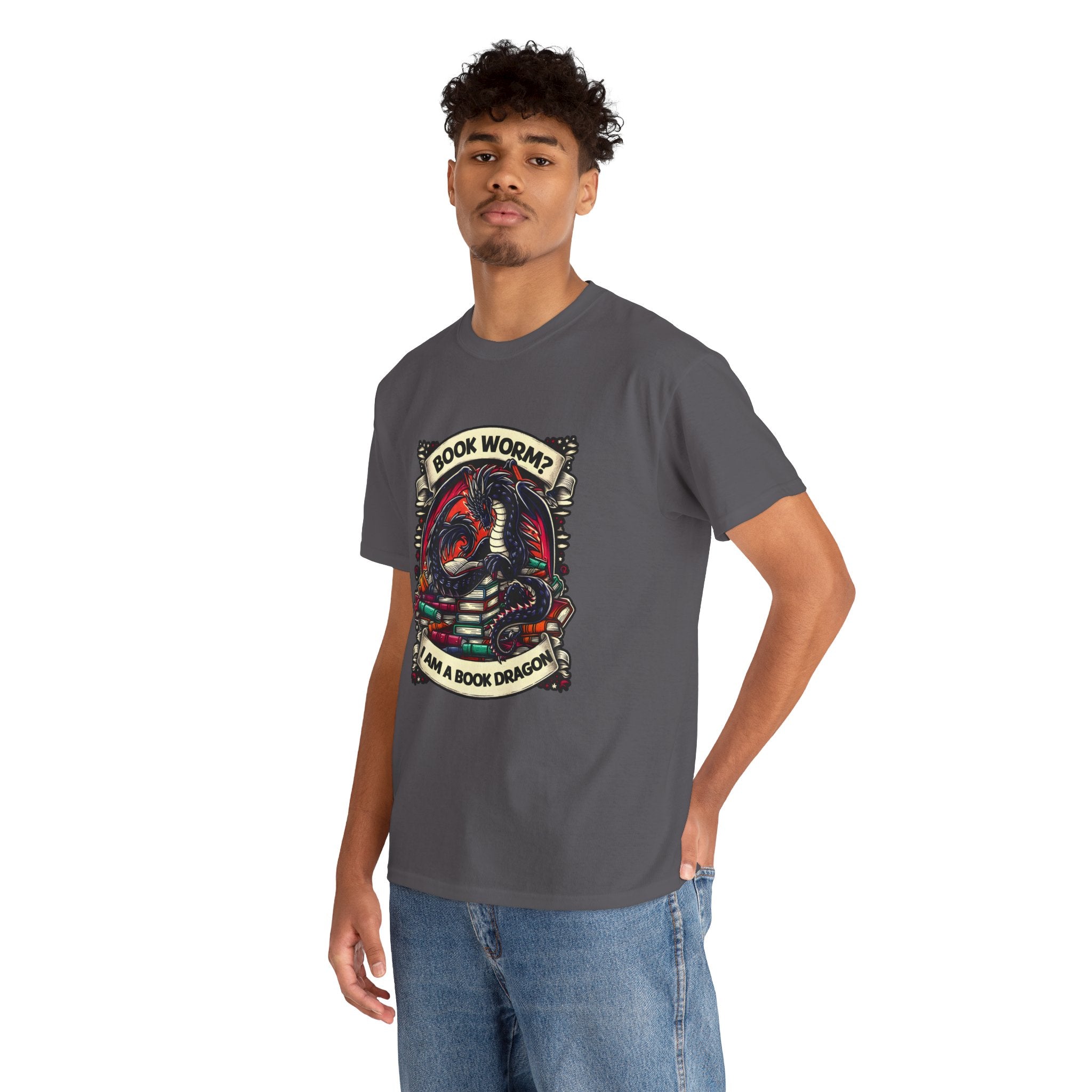 Book Worm? I Am a Book Dragon, Fantasy Reader T-shirt