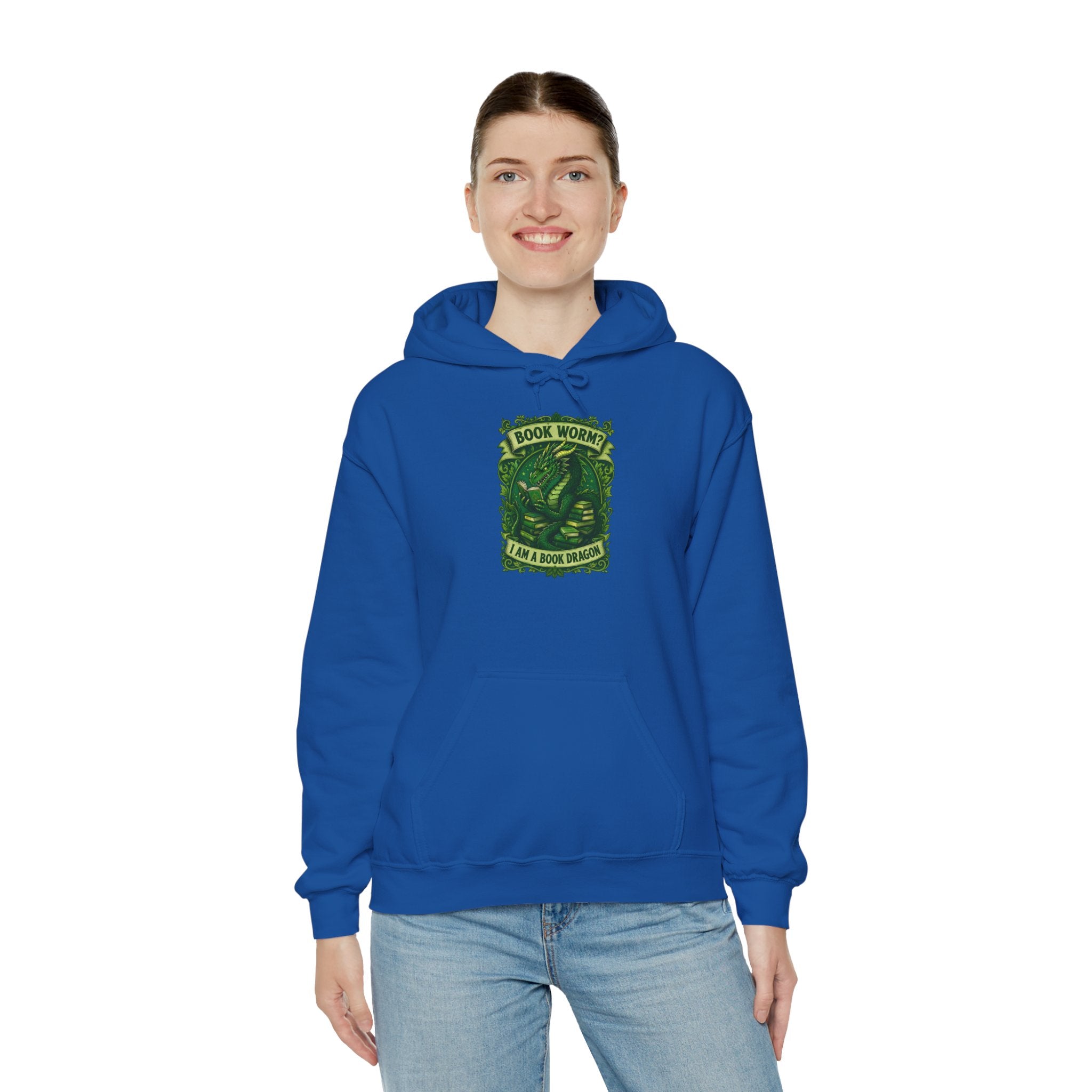 Book Worm? I Am a Book Dragon, Fantasy Reader Hoodie