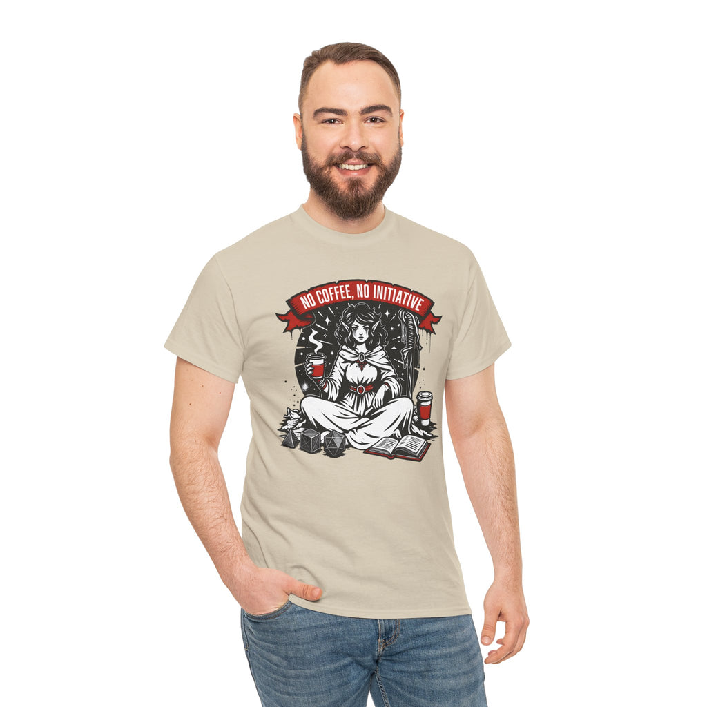 No Coffee, No Initiative | Fantasy RPG T-shirt