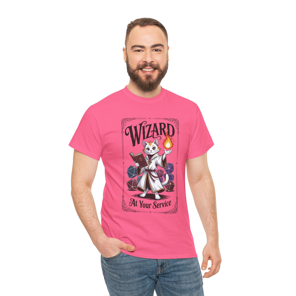 Wizard Cat at Your Serivece D&D T-shirt | Cat Lover RPG Gift