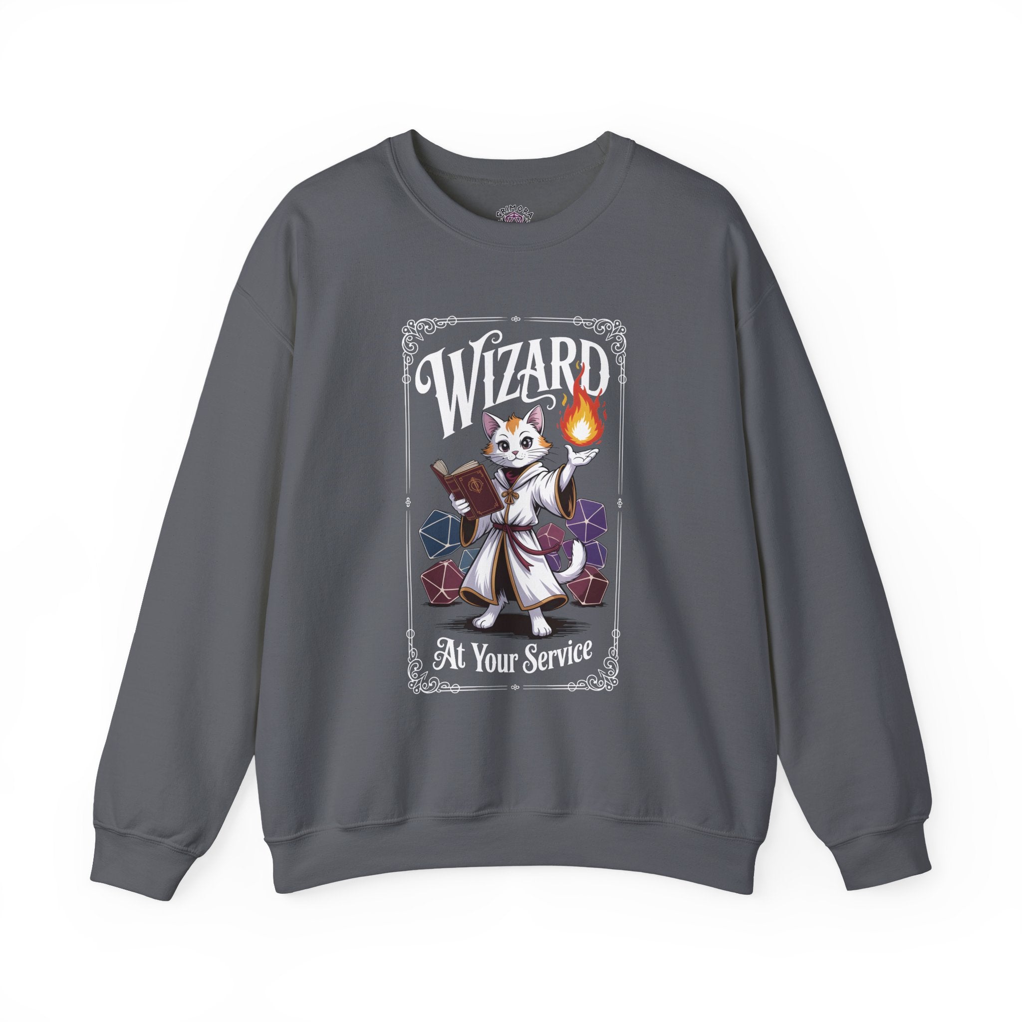 Wizard Cat at Your Serivece D&D Sweatshirt | Cat Lover RPG Gift