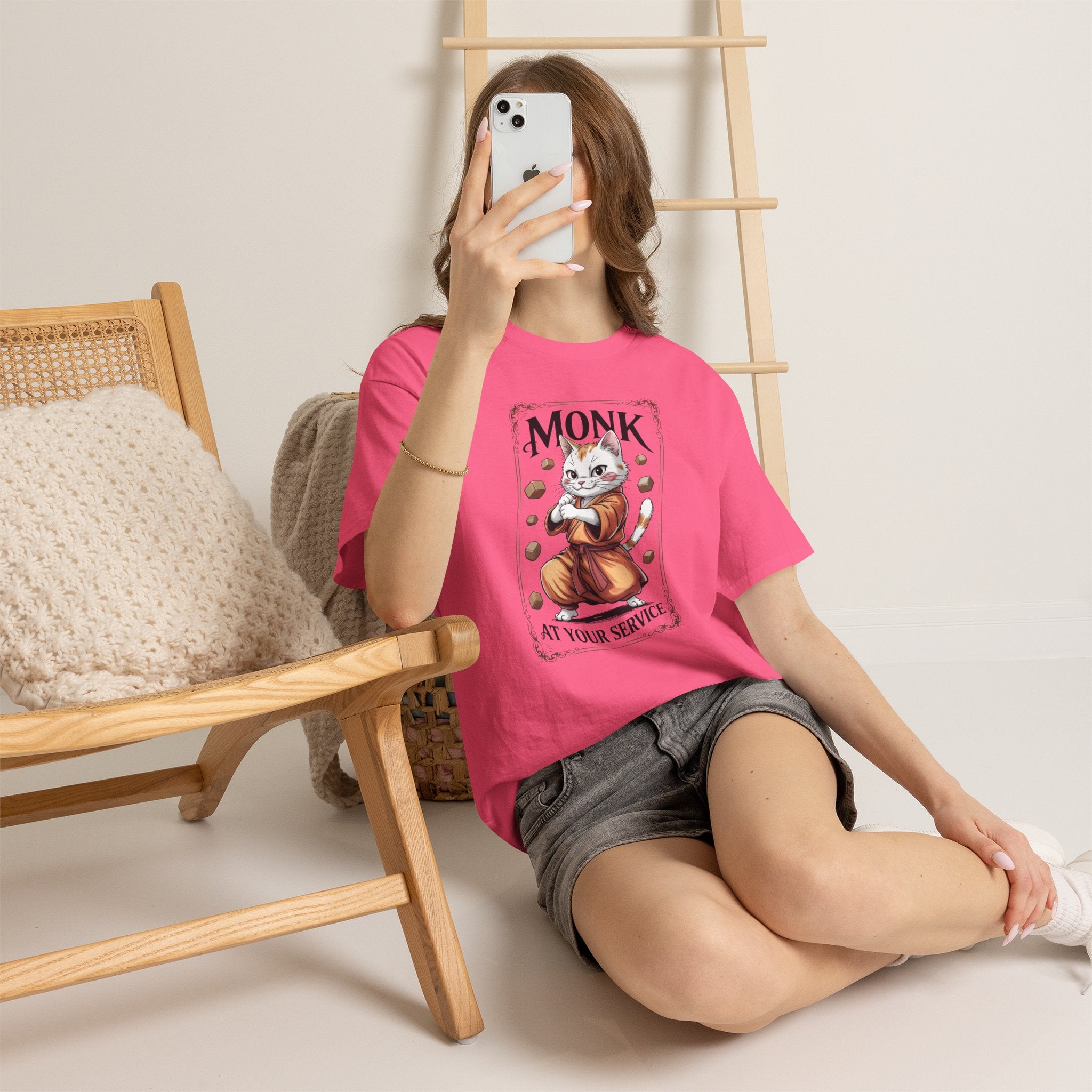 Monk Cat at Your Service D&D T-shirt | Cat Lover RPG Gift