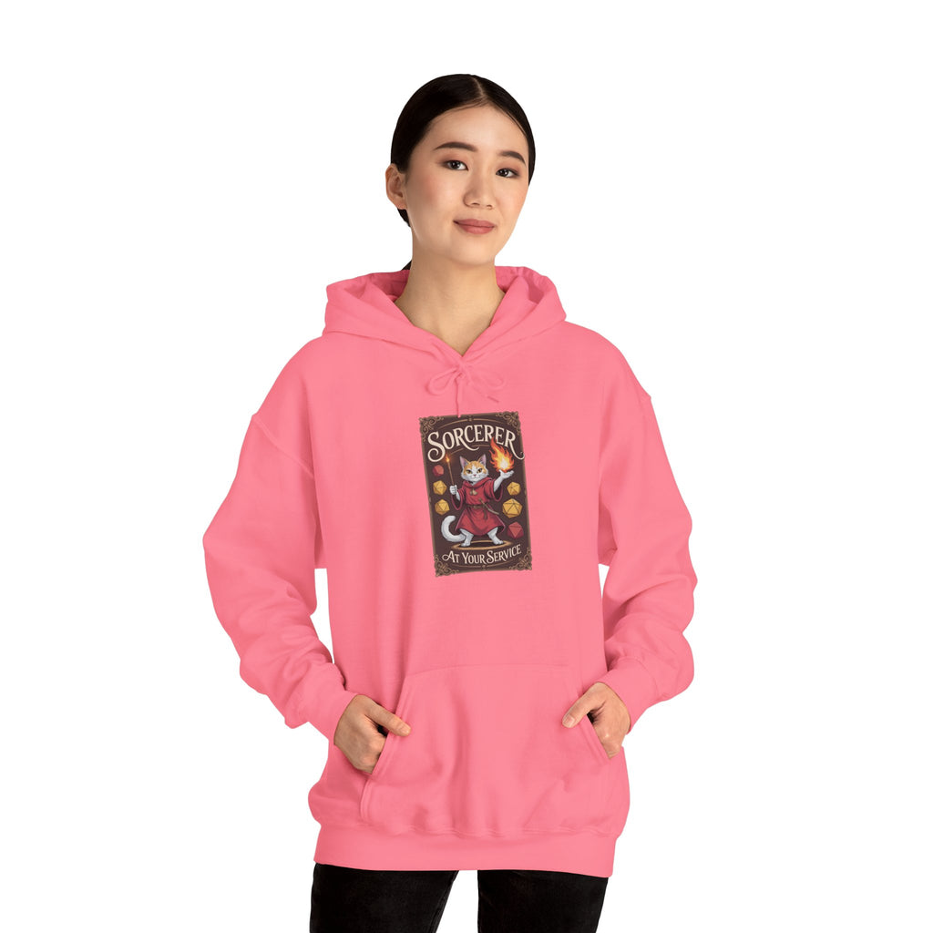 Sorcerer Cat at Your Service D&D Hoodie | Cat Lover RPG Gift