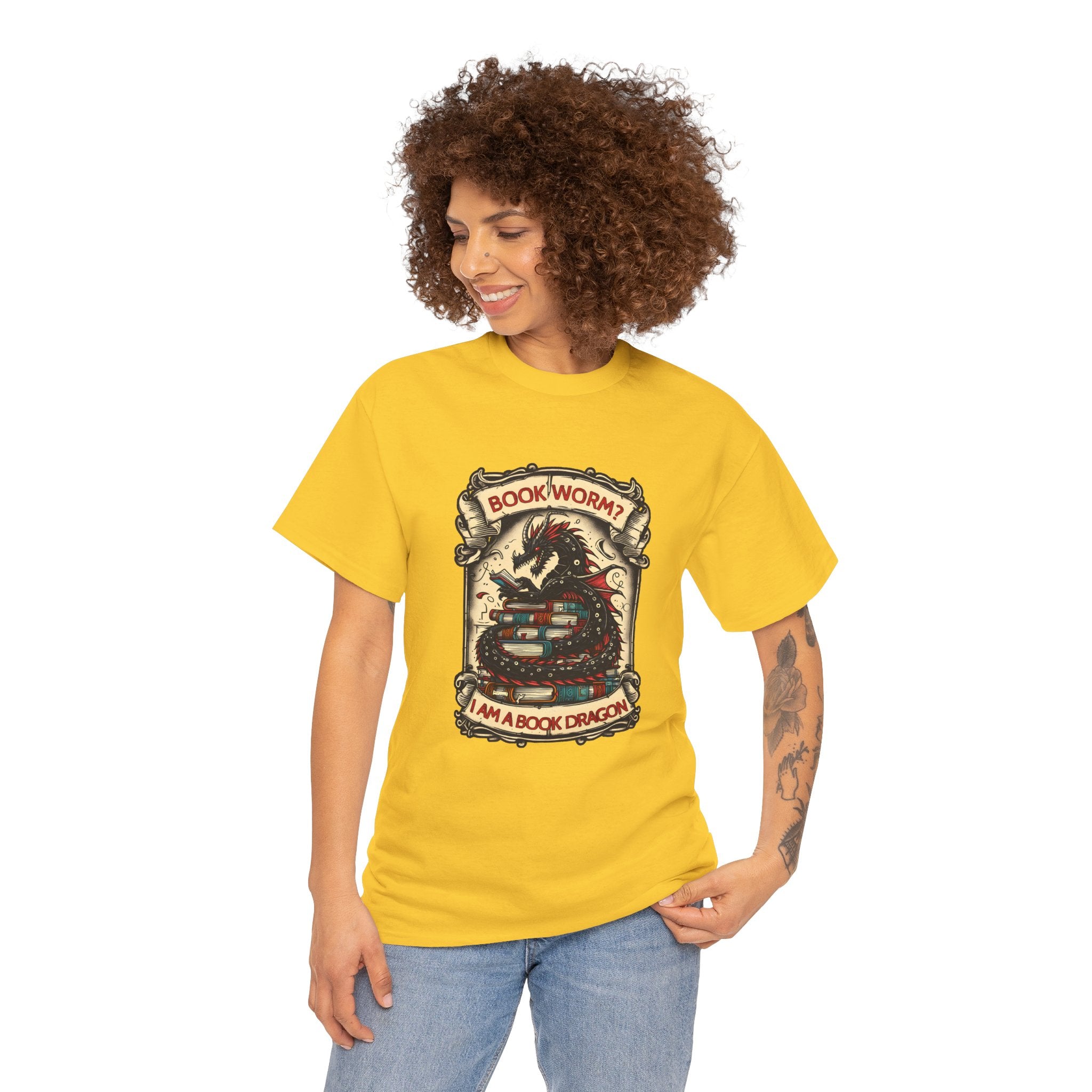 Book Worm? I Am a Book Dragon, Fantasy Reader T-shirt