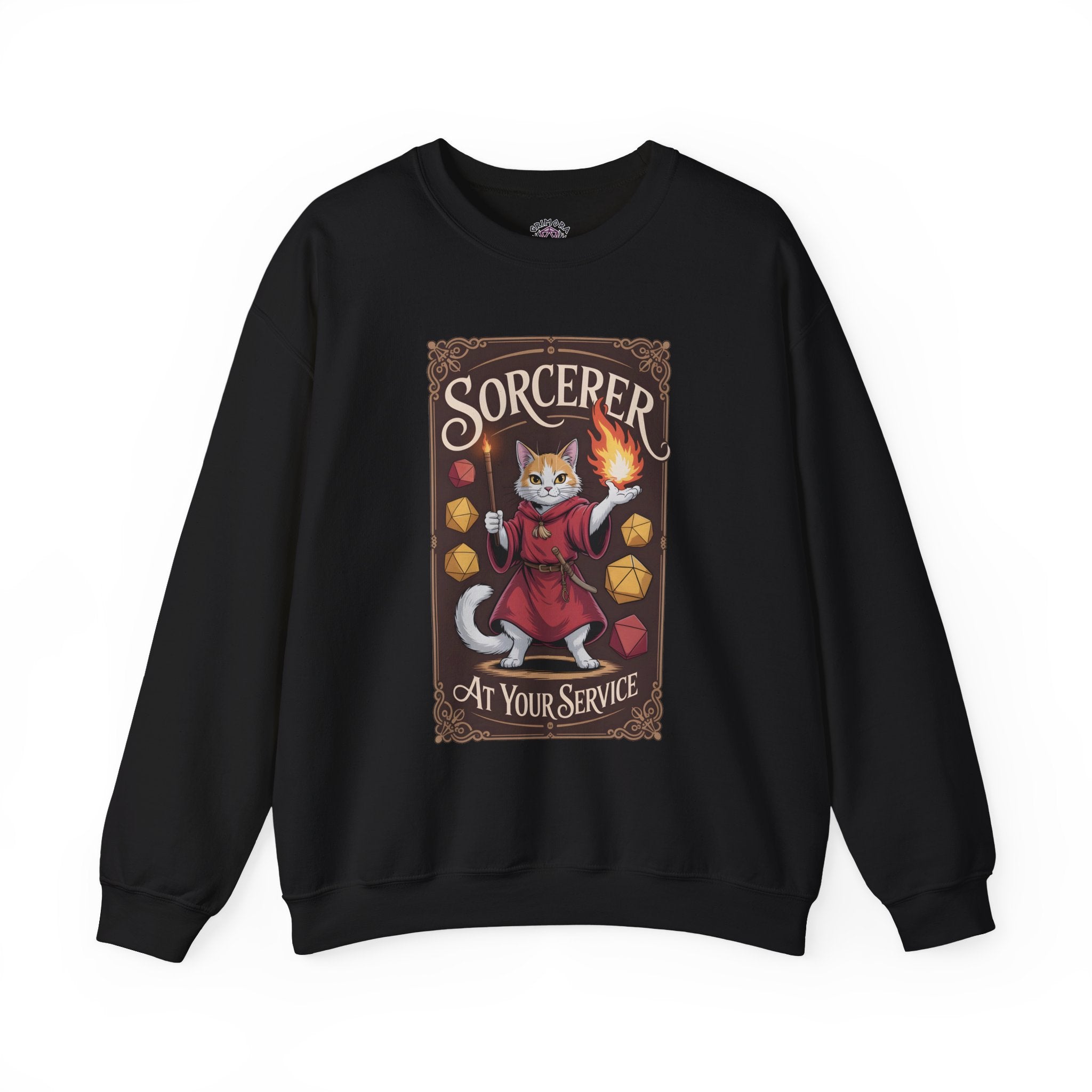 Sorcerer Cat at Your Service D&D Sweatshirt | Cat Lover RPG Gift
