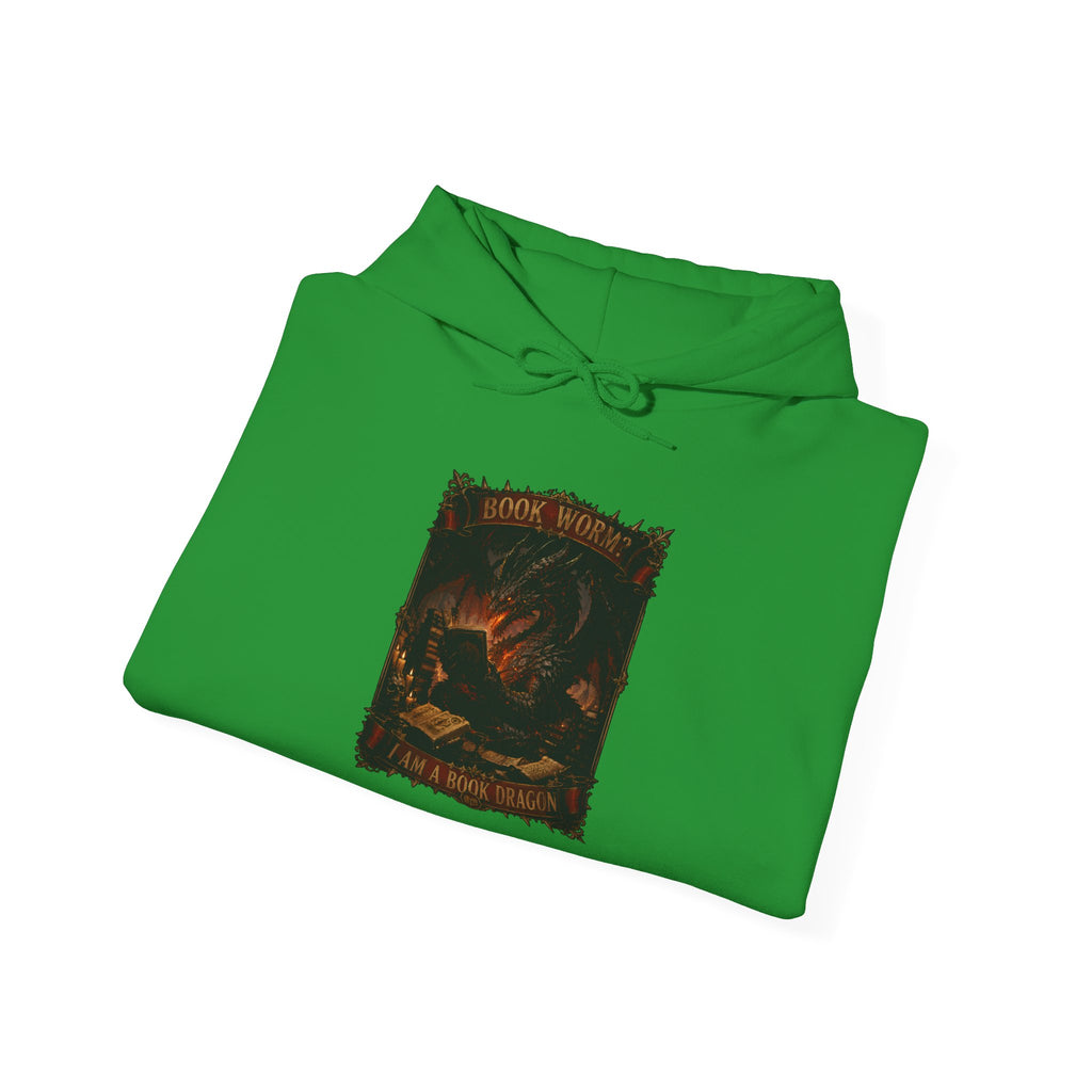 Book Worm? I Am a Book Dragon, Fantasy Reader Hoodie