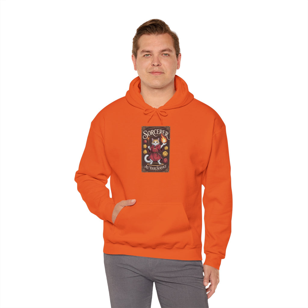 Sorcerer Cat at Your Service D&D Hoodie | Cat Lover RPG Gift