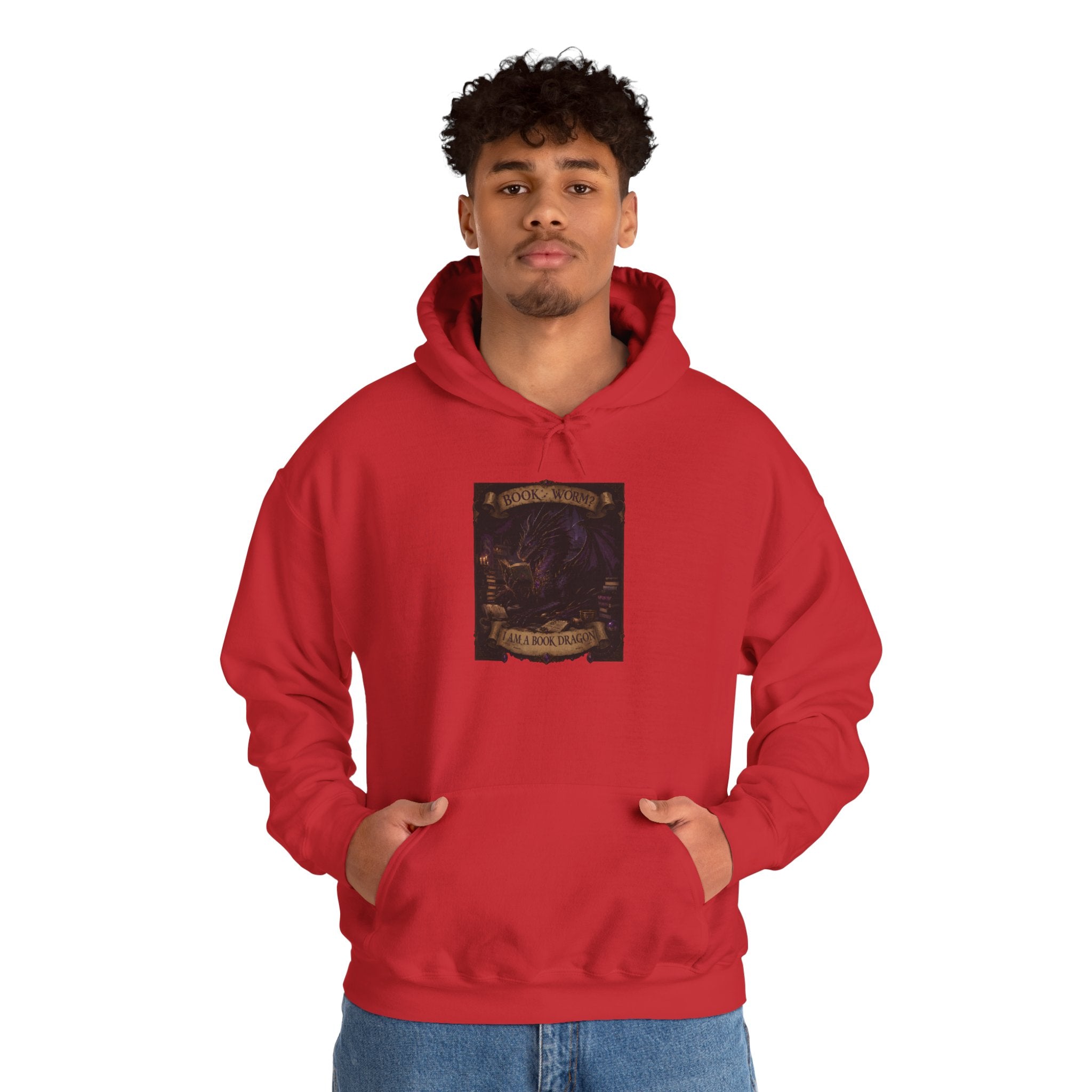 Book Worm? I Am a Book Dragon, Fantasy Reader Hoodie