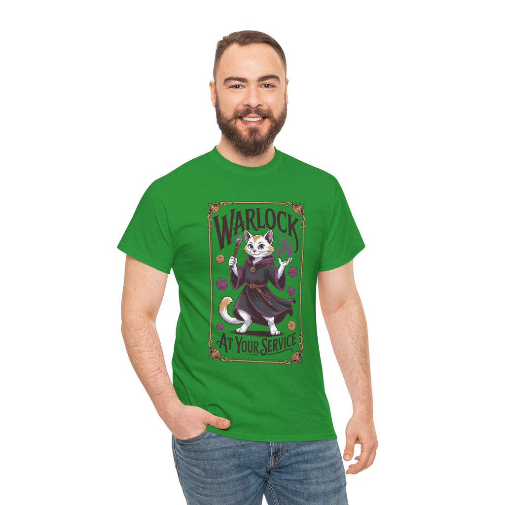 Warlock Cat at Your Serivece D&D T-shirt | Cat Lover RPG Gift