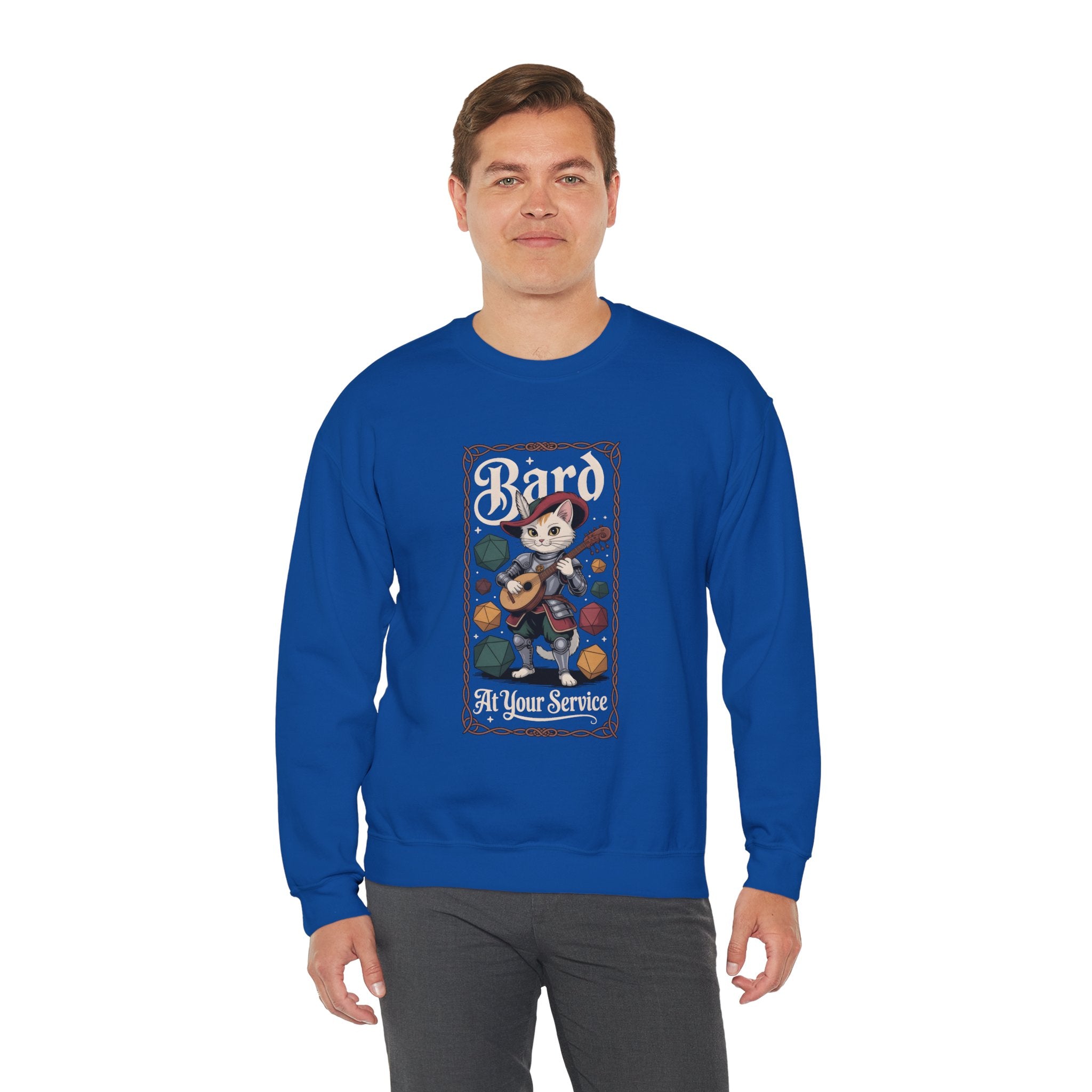 Bard Cat at Your Serivece D&D Sweatshirt | Cat Lover RPG Gift