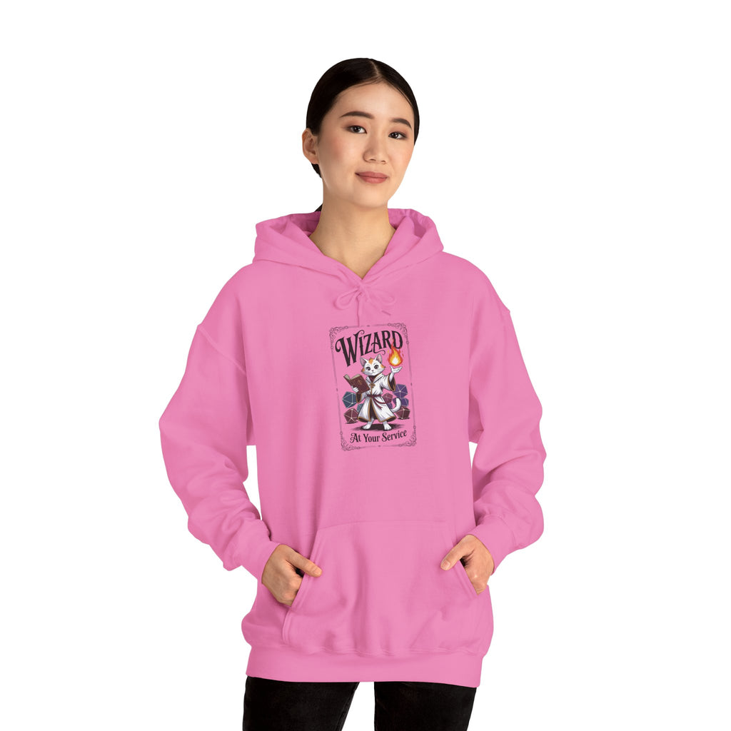 Wizard Cat at Your Serivece D&D Hoodie | Cat Lover RPG Gift