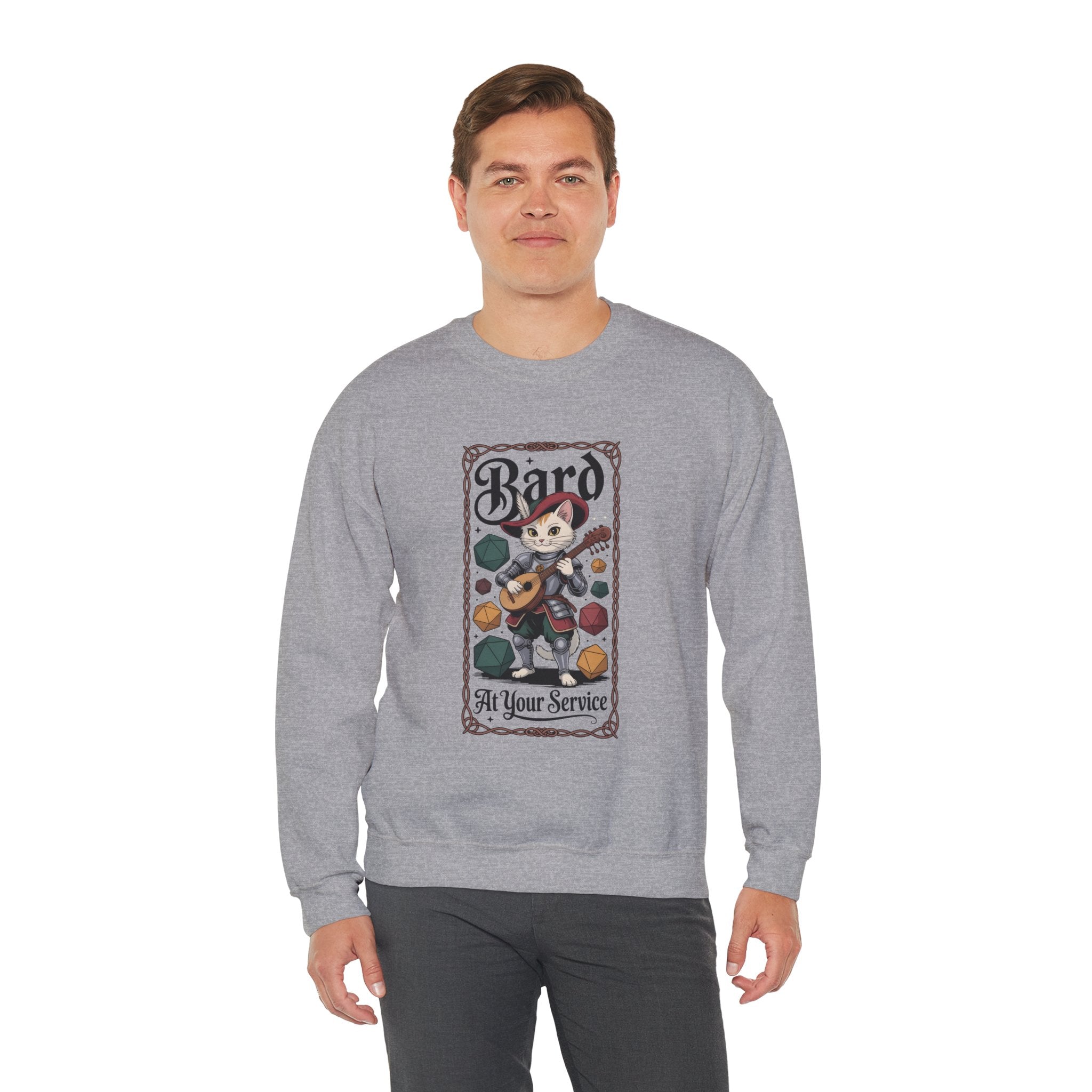 Bard Cat at Your Serivece D&D Sweatshirt | Cat Lover RPG Gift