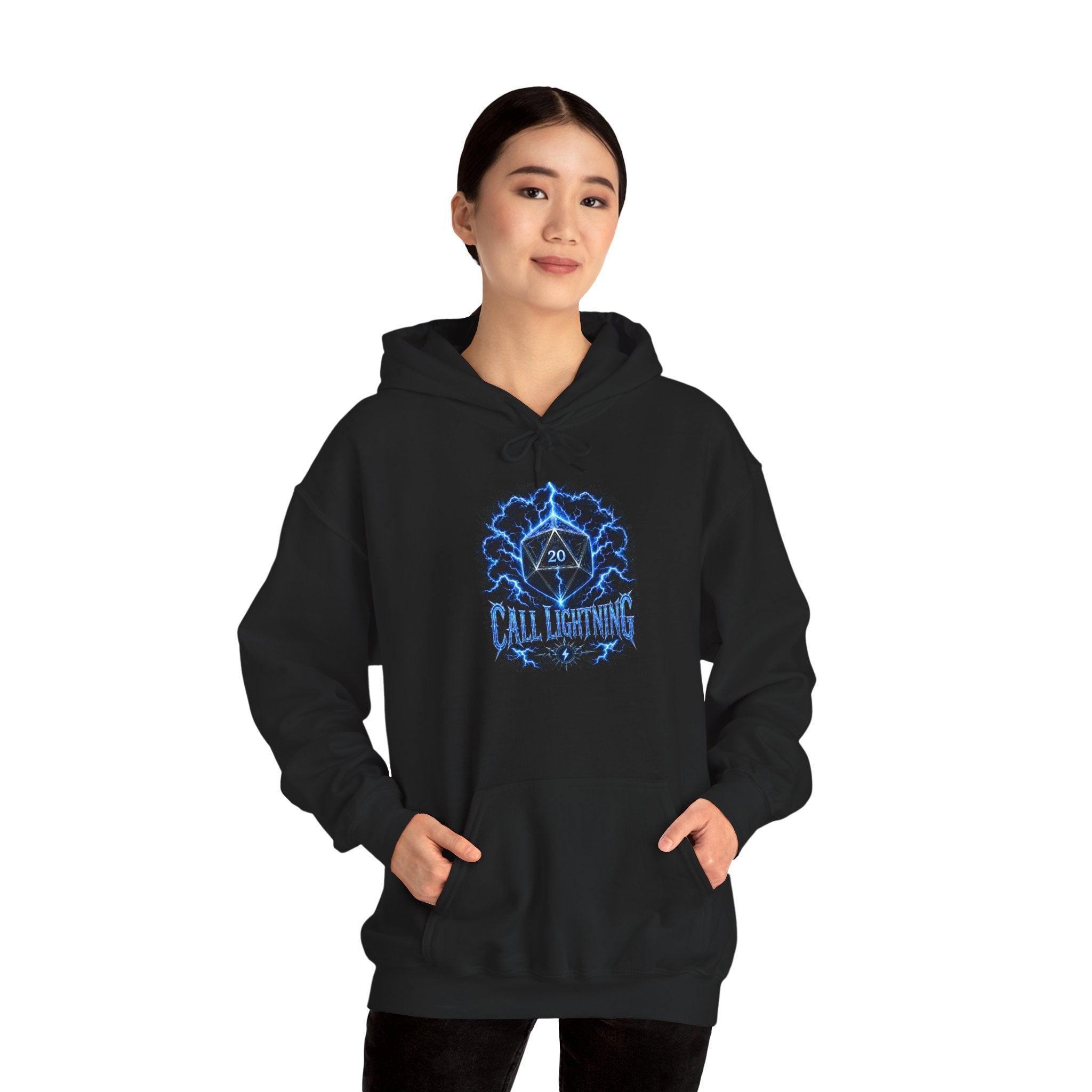 Call Lightning – Hear the Storm's Call | Druid D20 Fantasy Hoodie